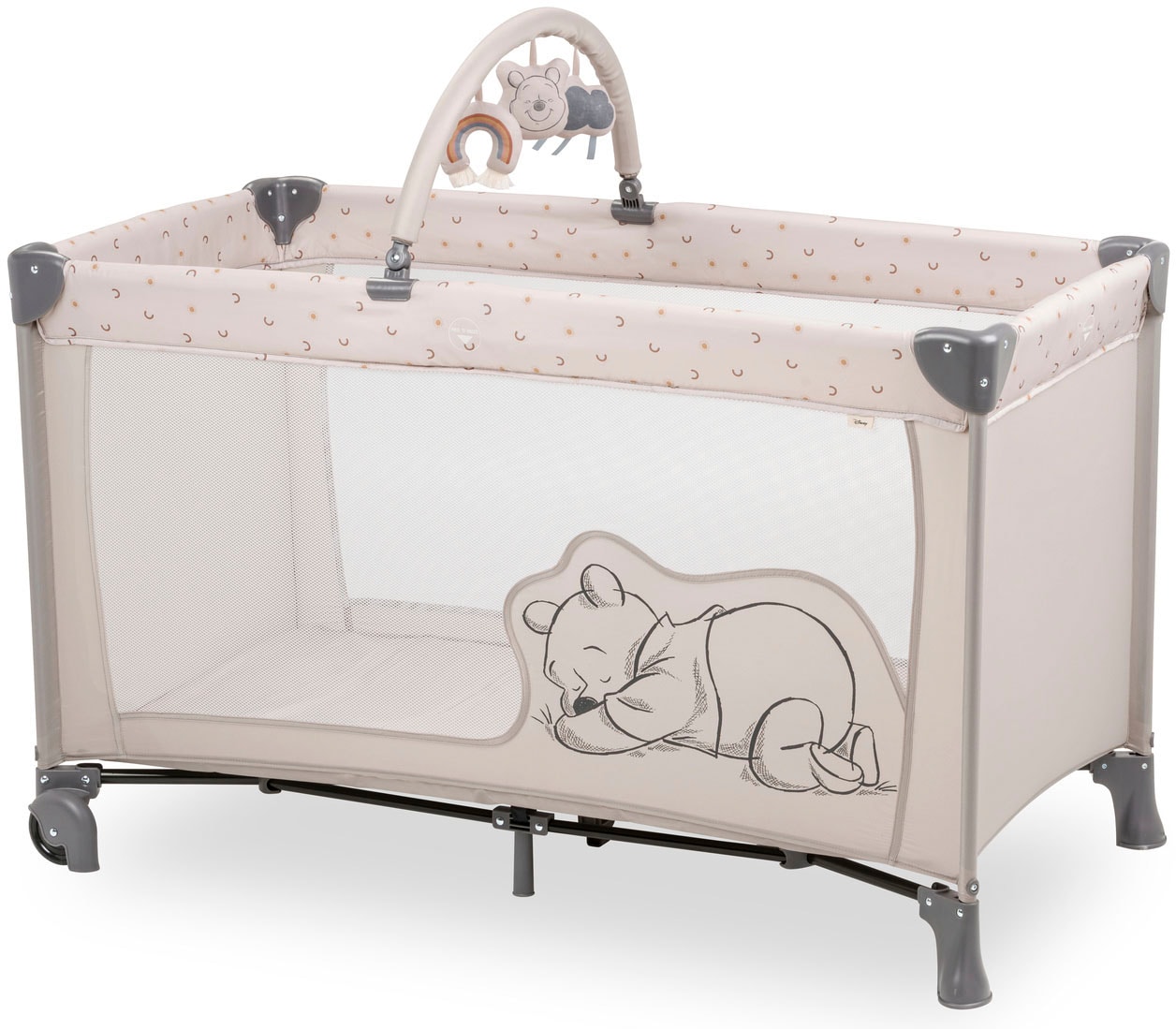 Baby-Reisebett »Dream N Play Go, Pooh Rainbow, beige«, inkl. Transporttasche