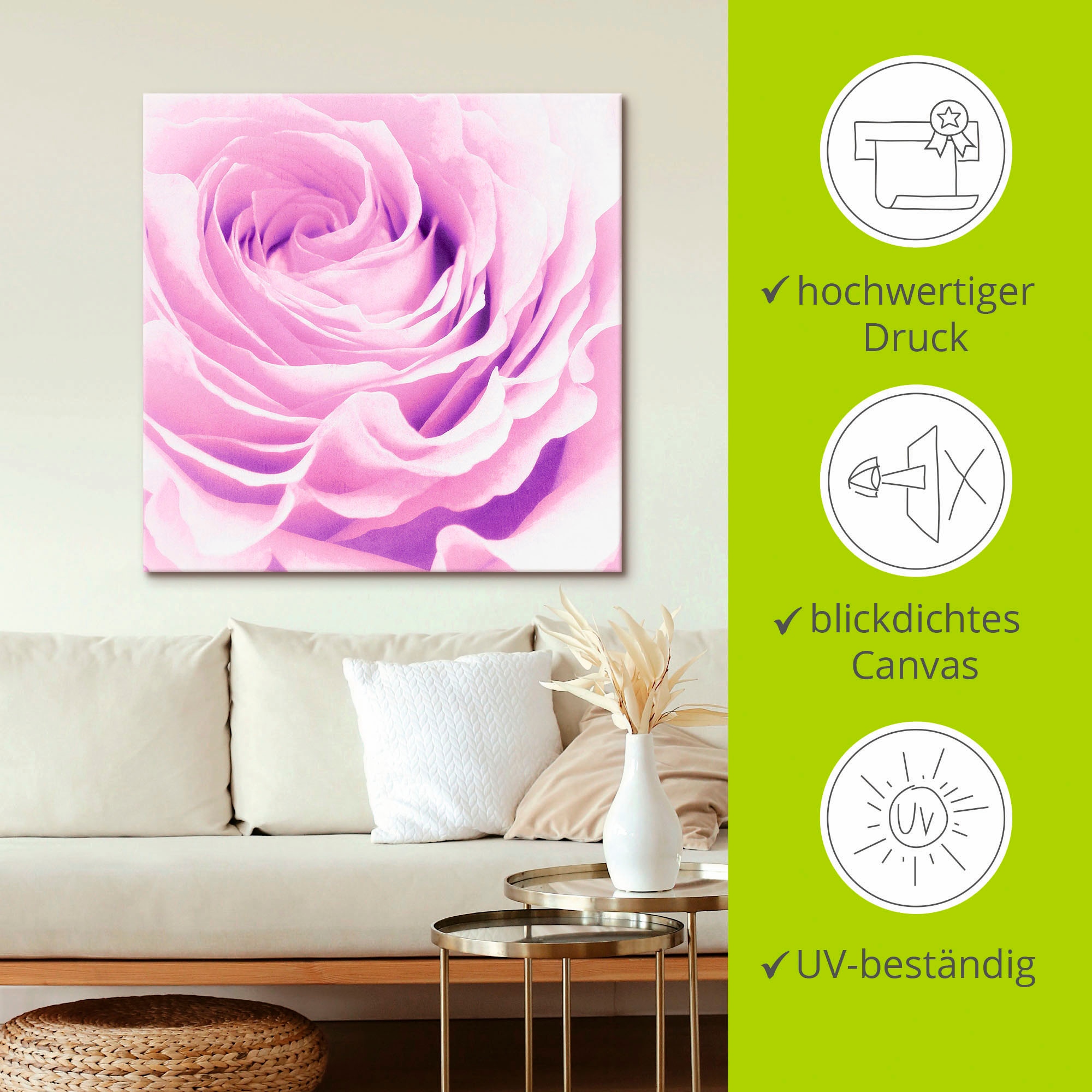 Artland Wandbild »Pastell Rose« 1 Stk. tlg. als Leinwandbild, Poster, Wandaufkleber in verschied. Größen