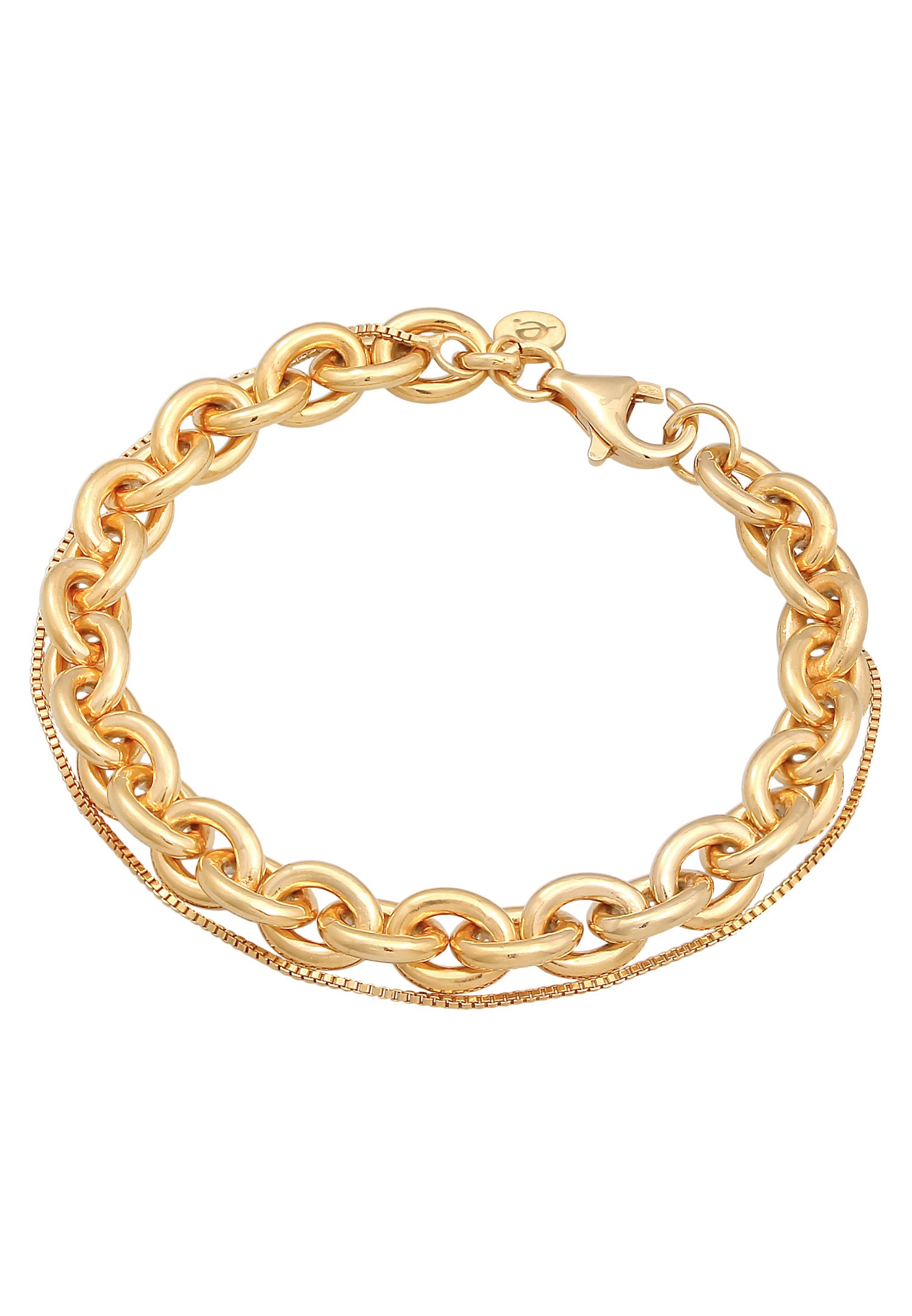 Elli Premium Armkette »Armband Glieder Layer Look 925 Silber rhodiniert«