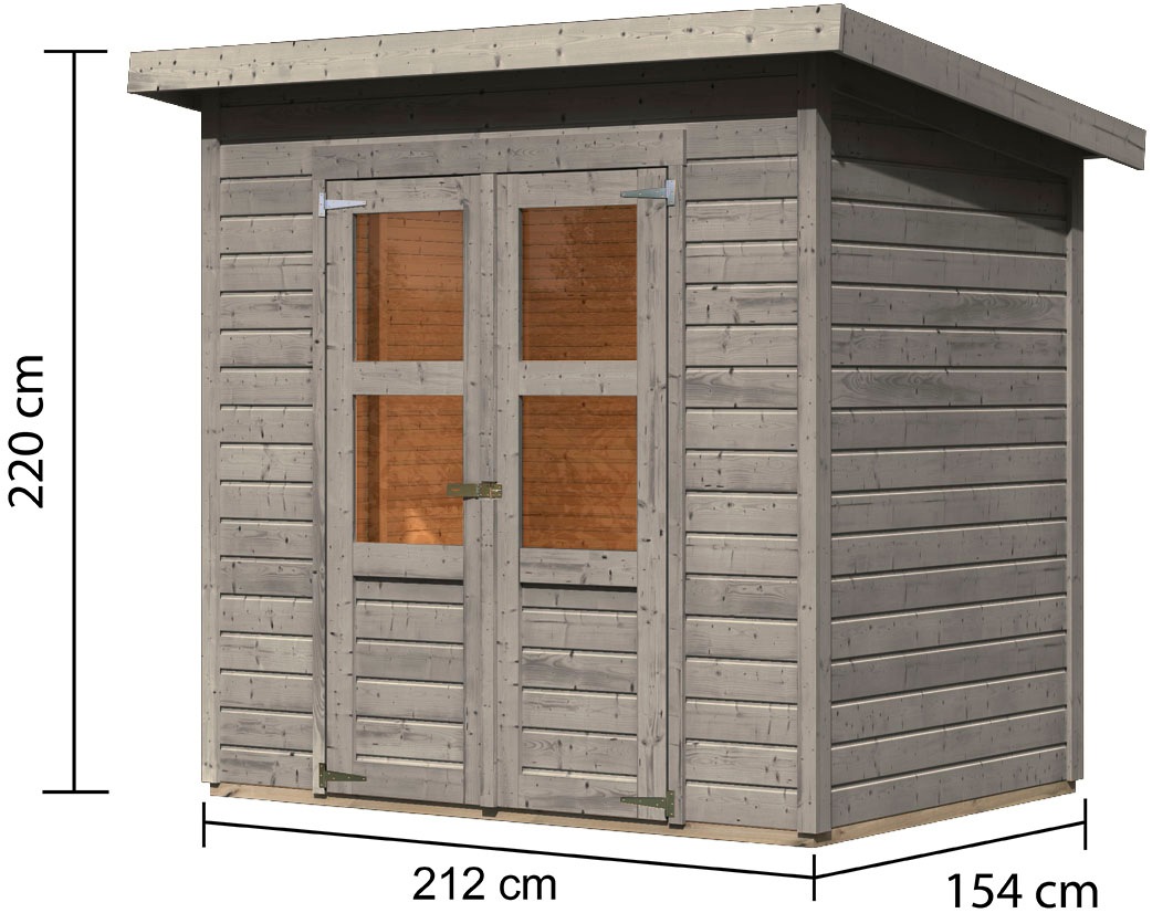 Karibu Gartenhaus »»Merseburg 3« vorvergraut« aus Fichtenholz, farbig lasiert