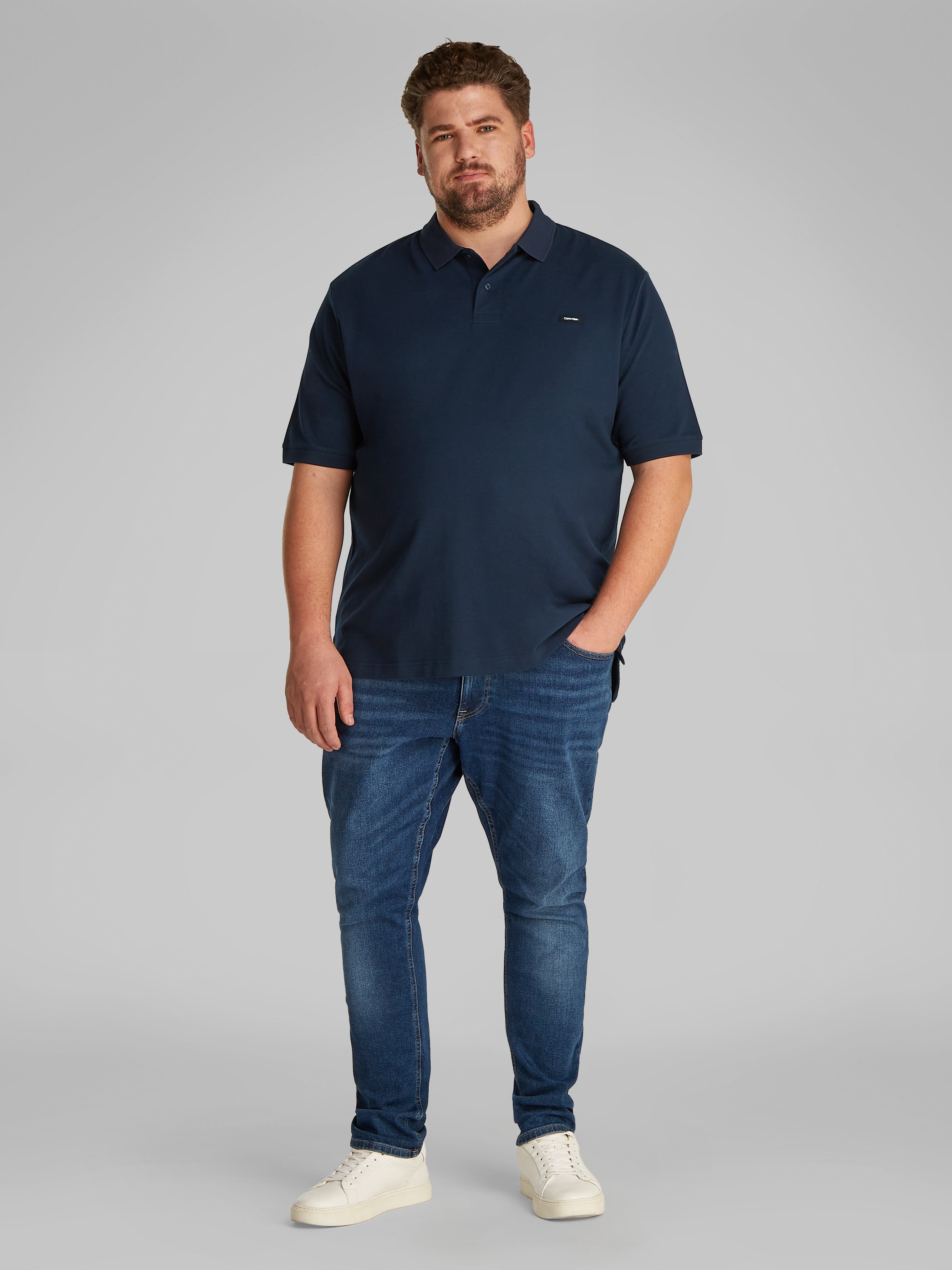 Calvin Klein Big&Tall Poloshirt »BT-STRETCH PIQUE SLIM POLO«, in großen Größen mit Polokragen