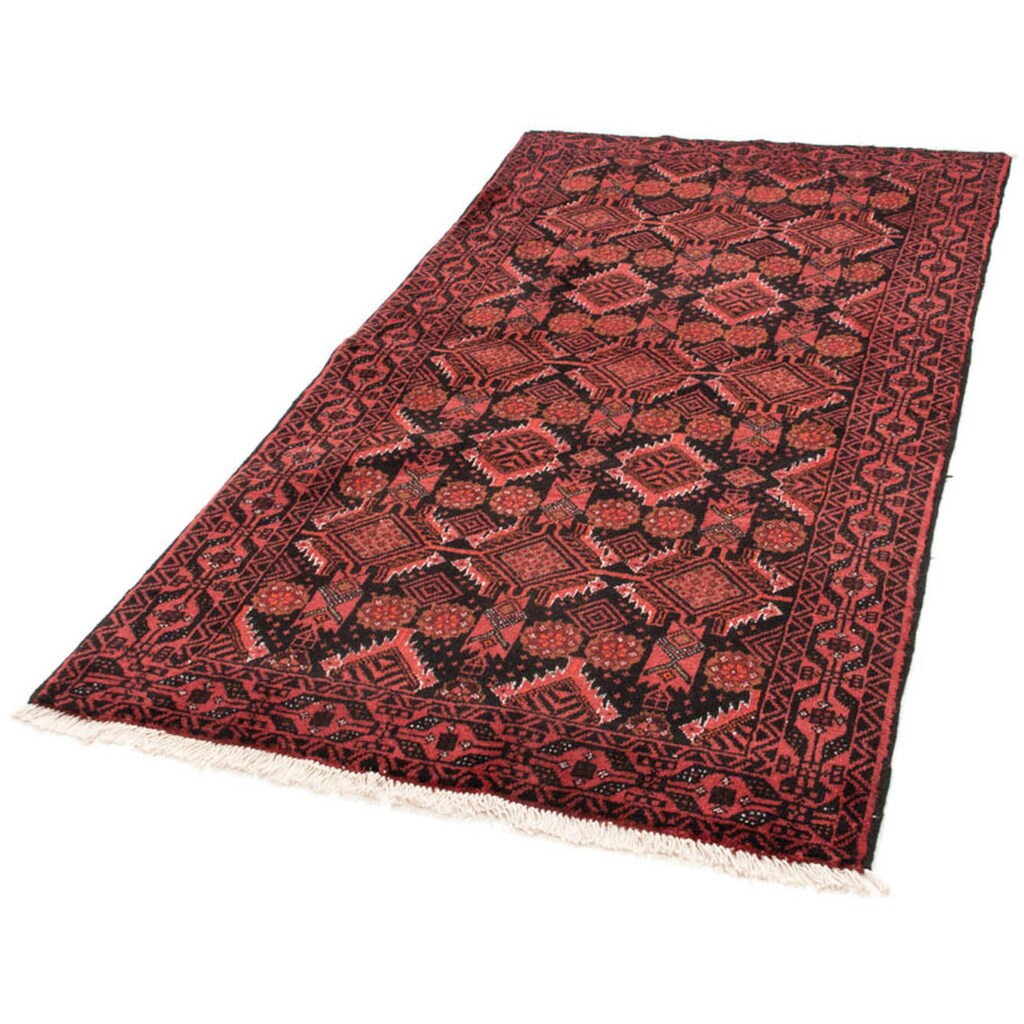 morgenland Hochflor-Läufer »Belutsch Durchgemustert Rosso 187 x 99 cm«, rechteckig