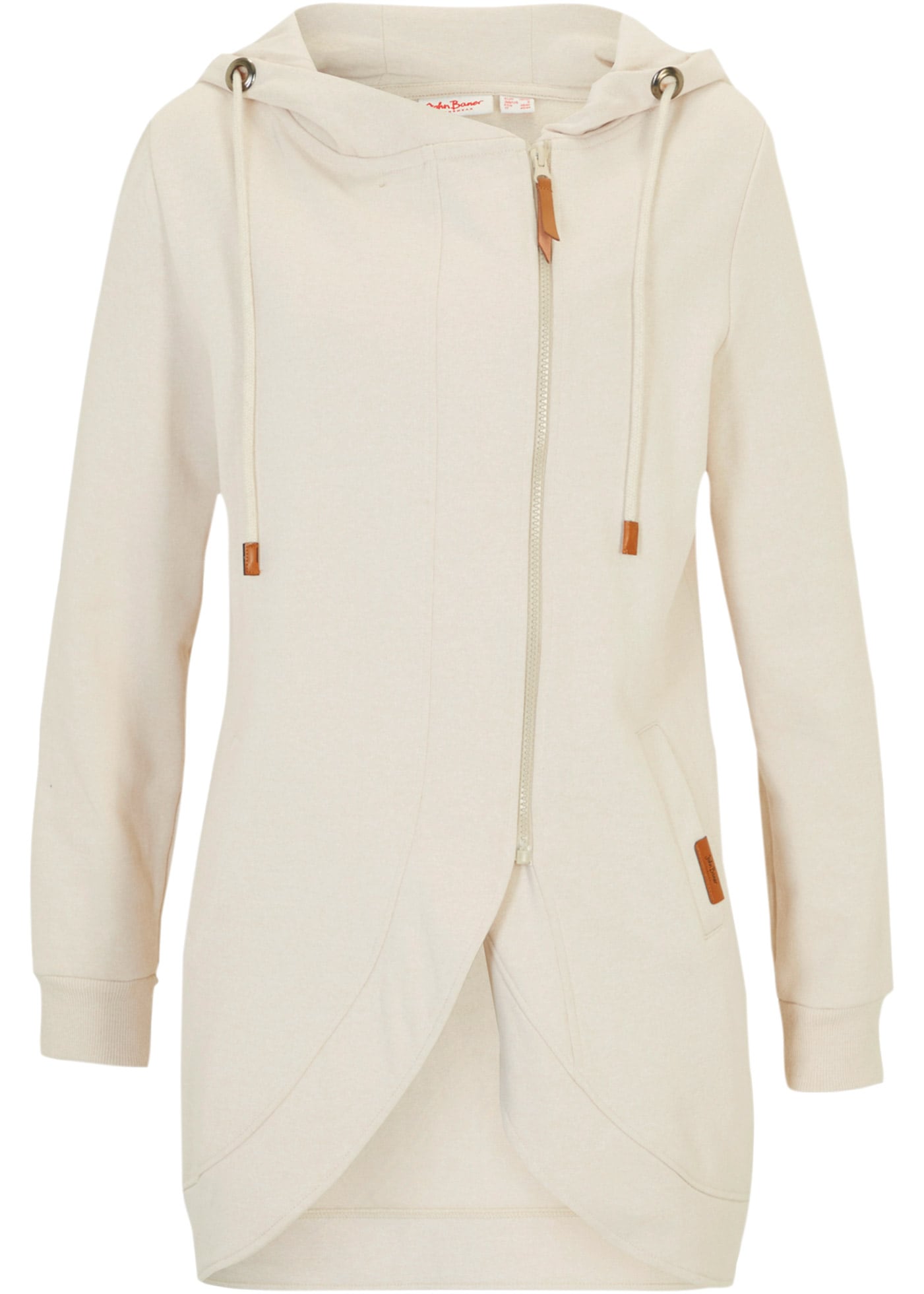 bonprix Kapuzensweatjacke mit versetztem Reißverschluss und Eingrifftaschen