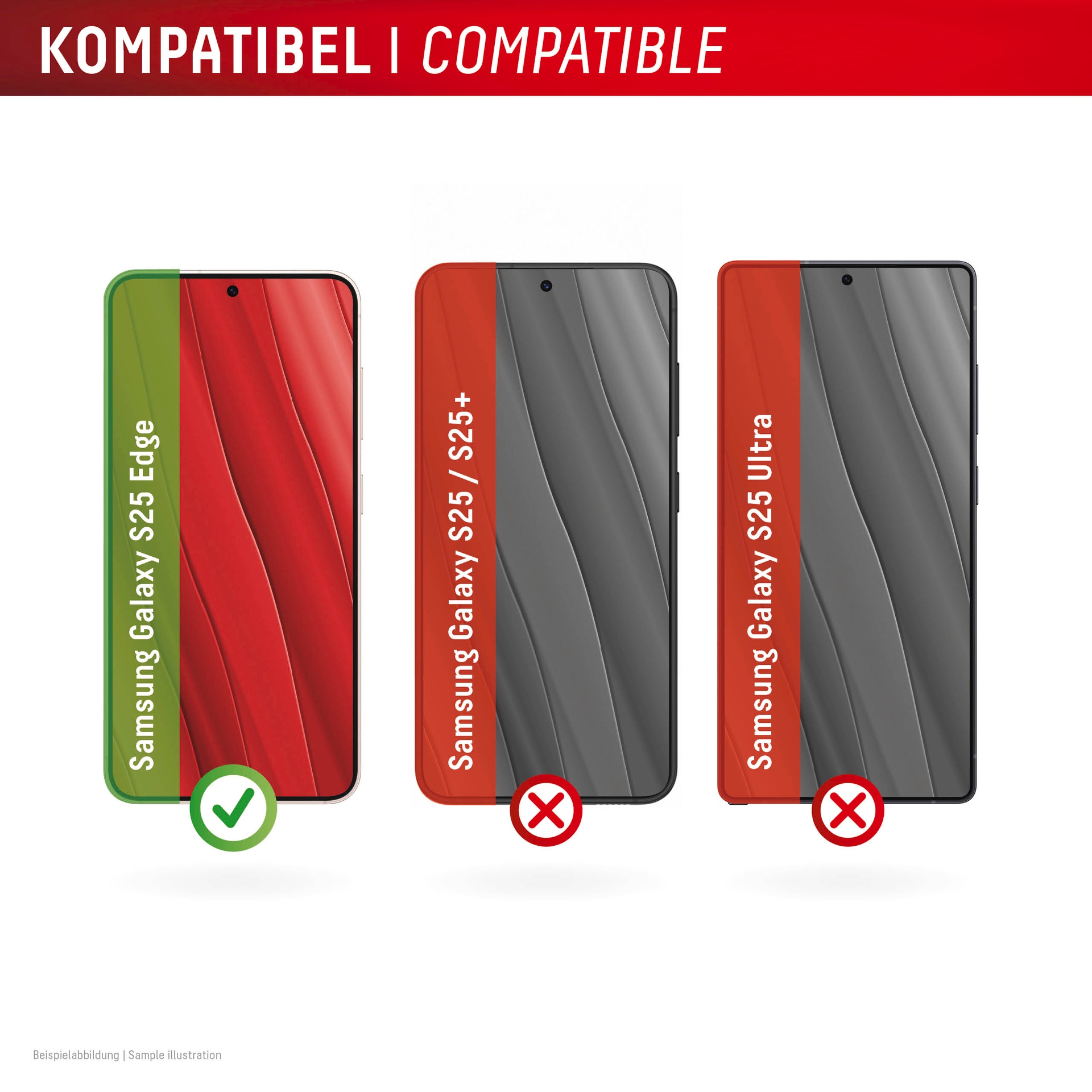 Displex Displayschutzglas »Real Glass Screen Protector« für Samsung Galaxy S25 Edge Displayschutzfolie, Schutzfolie, Bildschirmschutz, kratz- & stoßfest