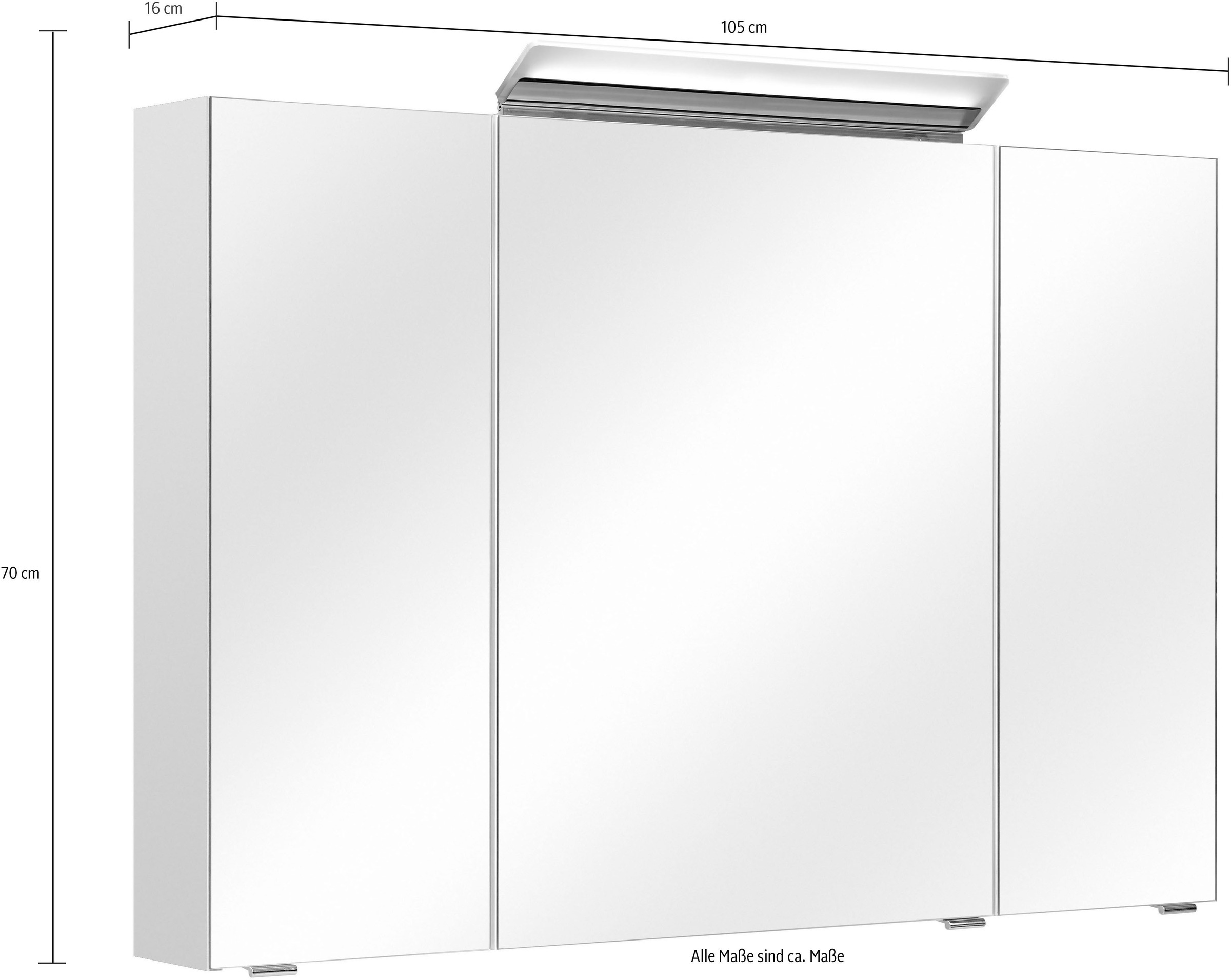 Saphir Badmöbel-Set »Quickset 341 3-teilig, Mineralmarmor-Waschtisch und LED-Spiegelschrank« Set, 3 Stk. tlg.