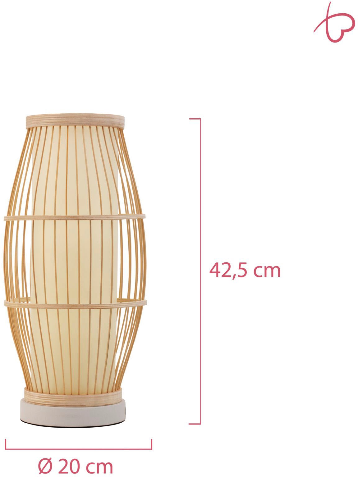Pauleen Tischleuchte »Woody Passion max20W Beige 230V Bambus/Kunststoff«, 1 flammig, Leuchtmittel E27 | ohne Leuchtmittel, E27