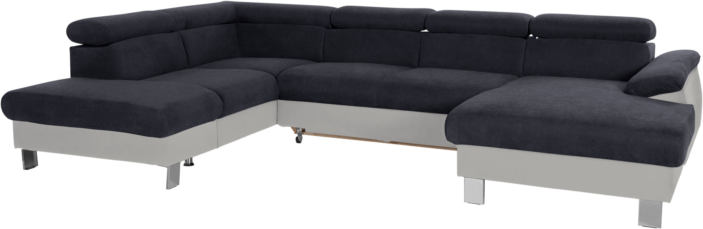 COTTA Wohnlandschaft »Komaris U-Form, B: 320 cm«, mit Kopfteilverstellung, optional Bettfunktion, Bettkasten & Licht
