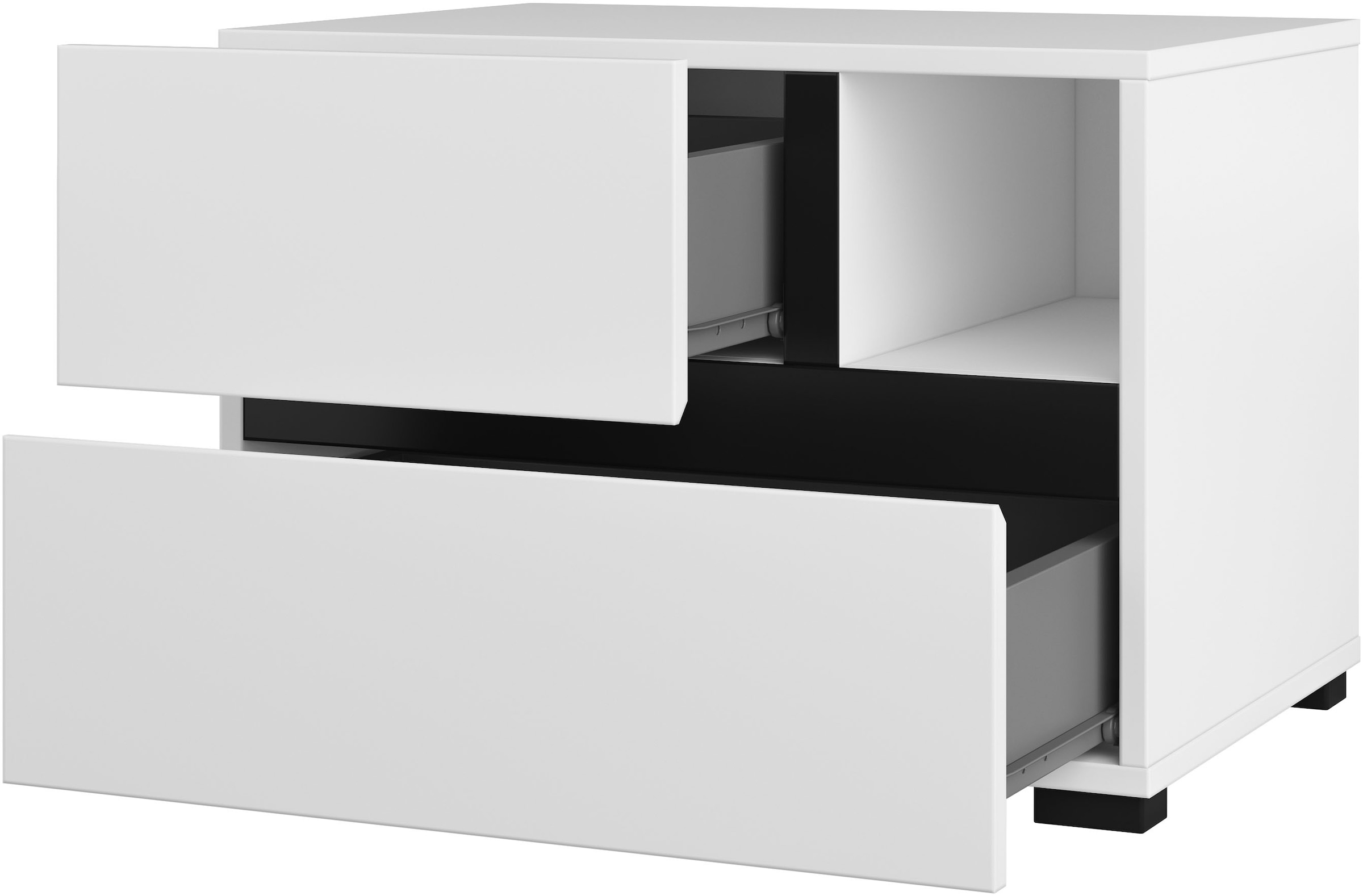 Home affaire Schlafzimmer-Set »Cross, moderne, grifflose Optik, FSC-zertifiziert«, (4 tlg., Bett 180x200cm, 2 Nachtkommoden, Schrank 2-oder 4-türig), Komplettschlafzimmer-Set