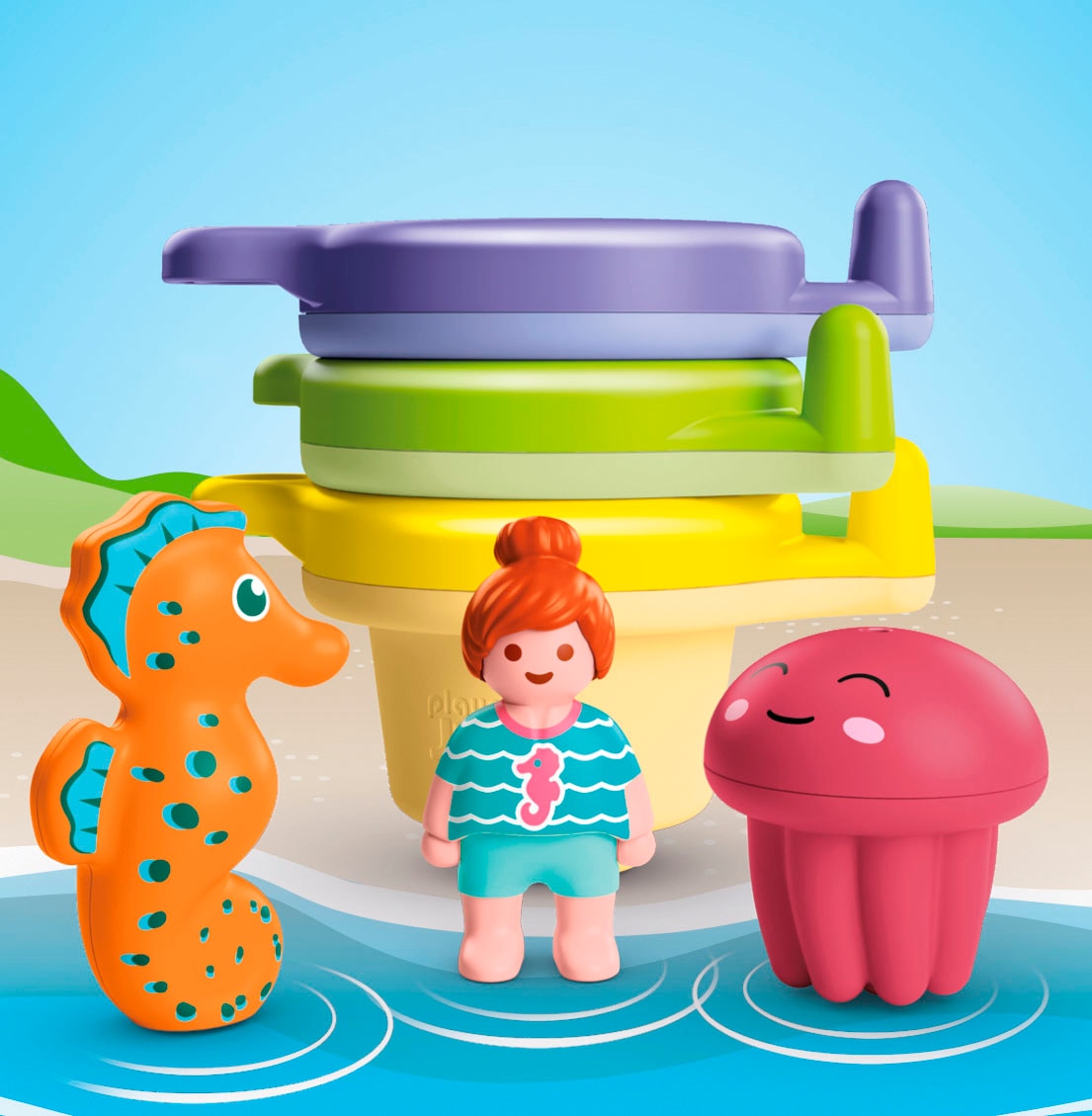 Playmobil® Konstruktions-Spielset »Schwimmbecher mit Wasserspaß (71776), Junior Aqua« Badespielzeug; Made in Europe