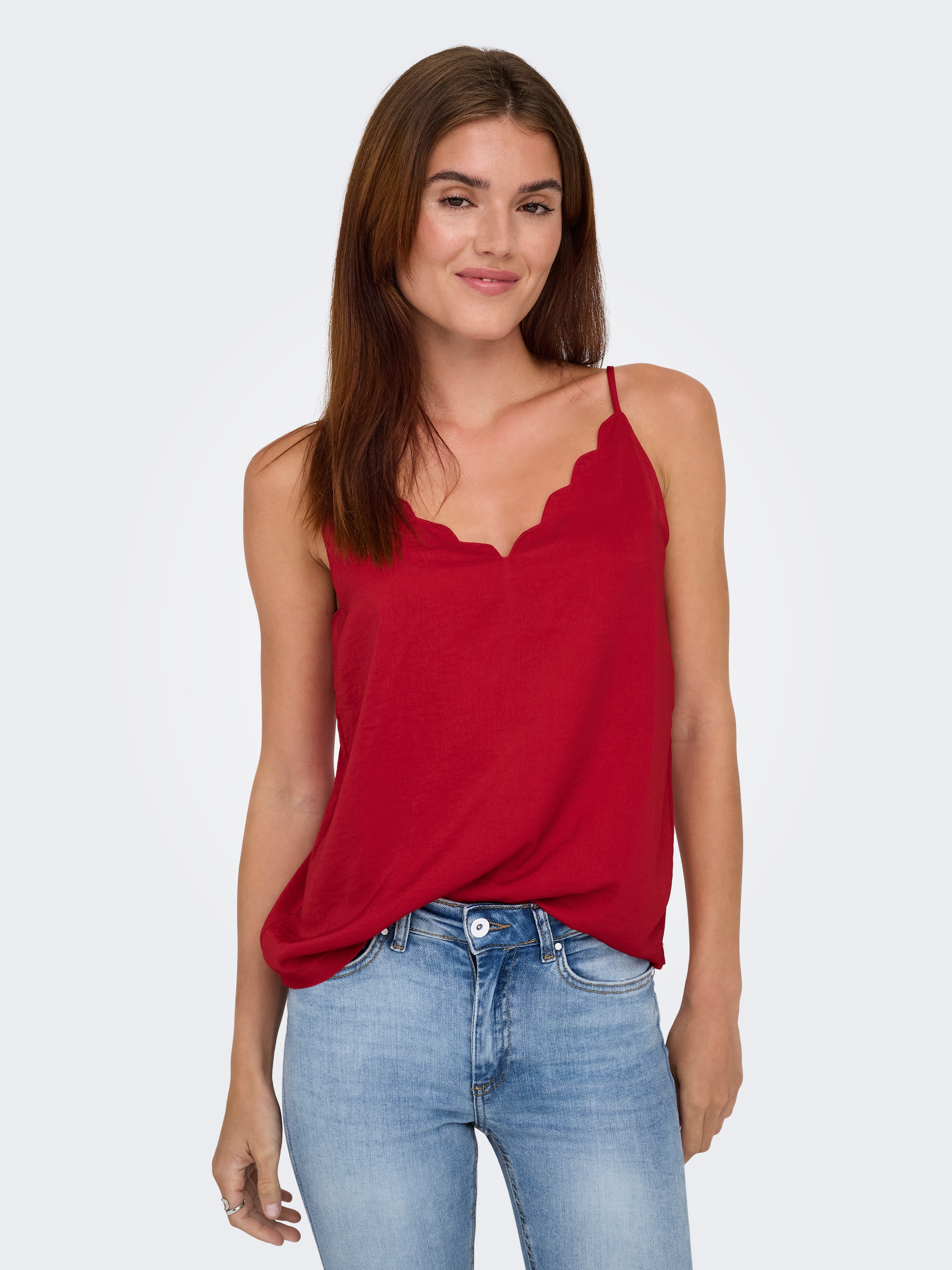 ONLY Spaghettitop »ONLDEBBIE SINGLET NOOS WVN« Kunstfaser, regular fit, Rundhals
