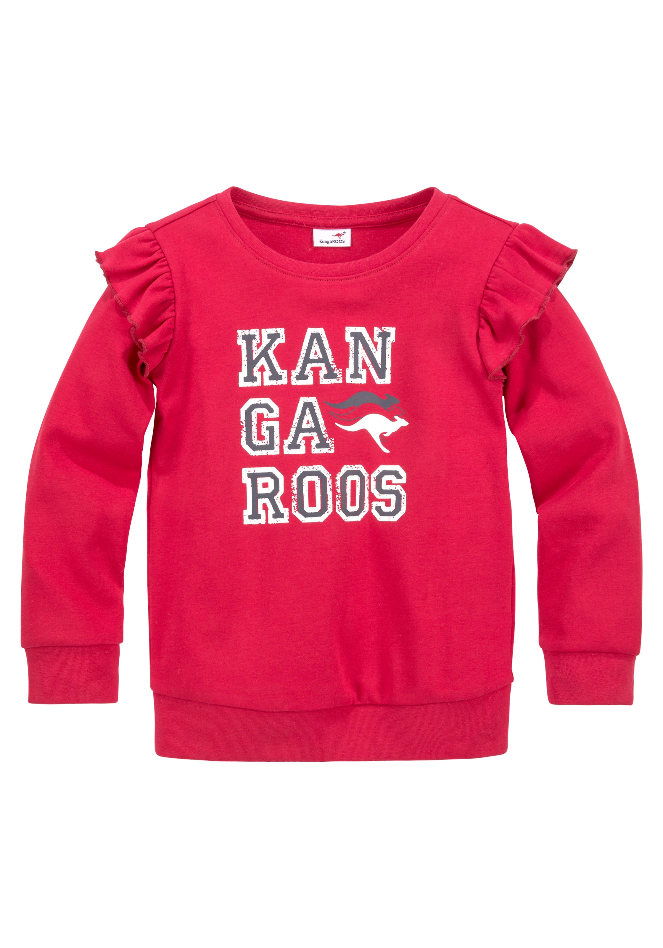 KangaROOS Sweatshirt »Glitter«, mit an Ärmeln Rüschen ♕ den bei