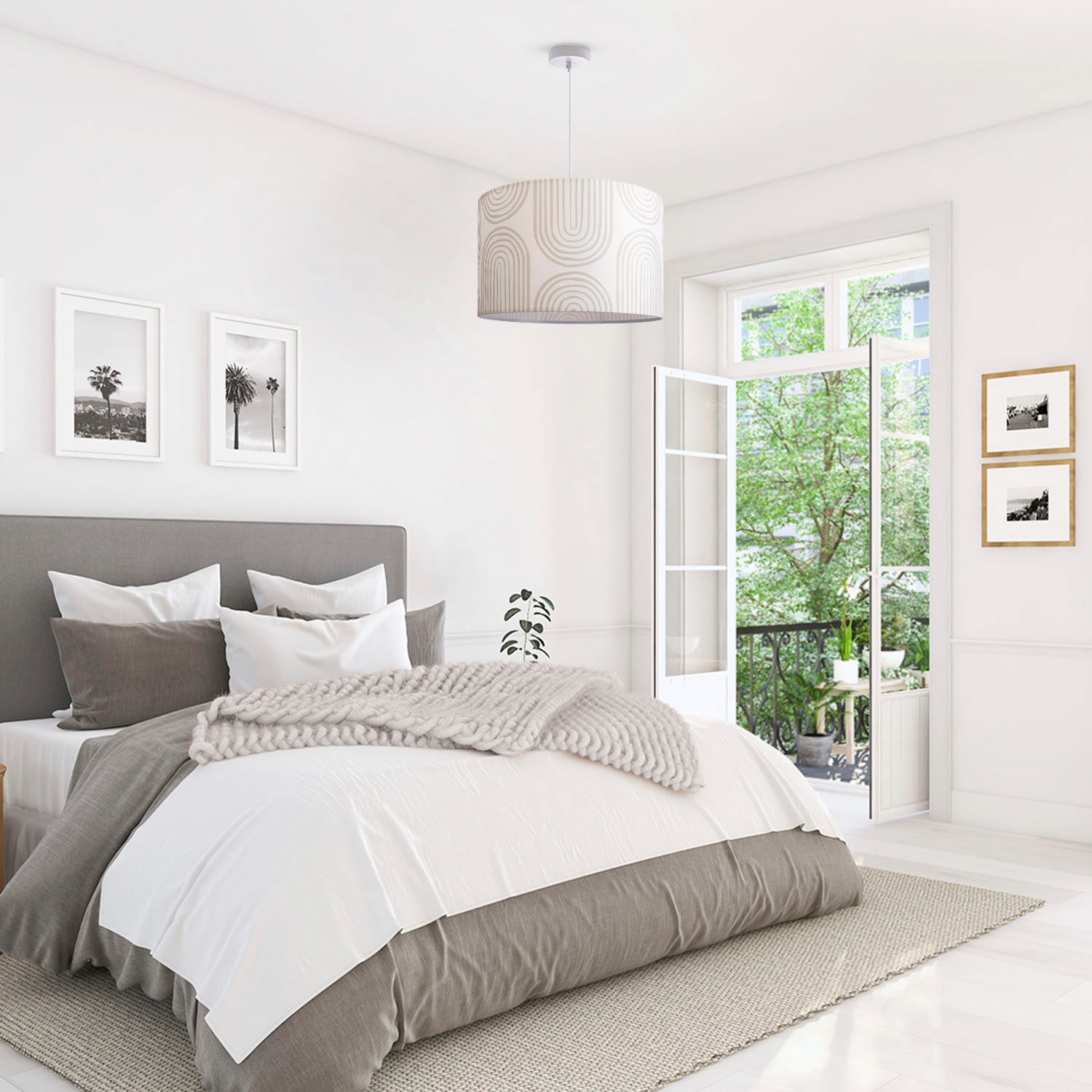 Modern Wohnzimmerlampe Home 3 Pillar«, XXL Pendelleuchte | kaufen Paco »Hugo mit Esszimmer Jahren Garantie Abstrakt Pendelleuchte Stoffschirm online