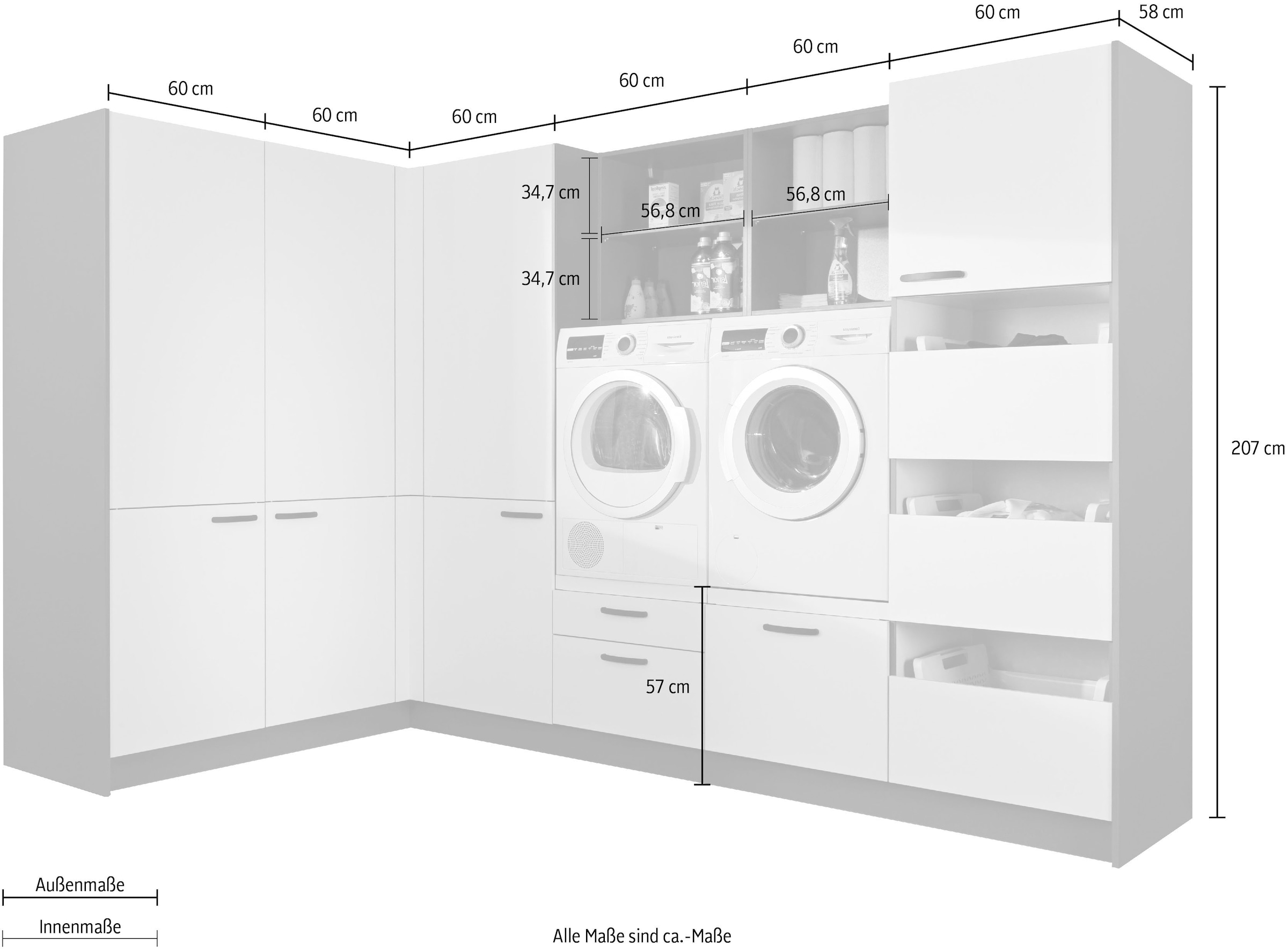 Express Küchen Schrank-Set »Arta«, (12 St.), vormontiert, mit  Soft-Close-Funktion, Stellbreite 310x190cm bestellen | UNIVERSAL