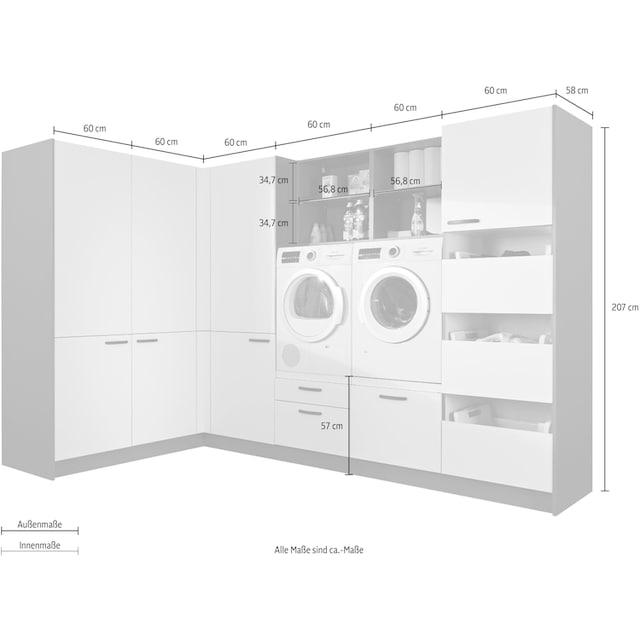 St.), Küchen (12 bestellen Express mit | Soft-Close-Funktion, Stellbreite UNIVERSAL 310x190cm Schrank-Set »Arta«, vormontiert,