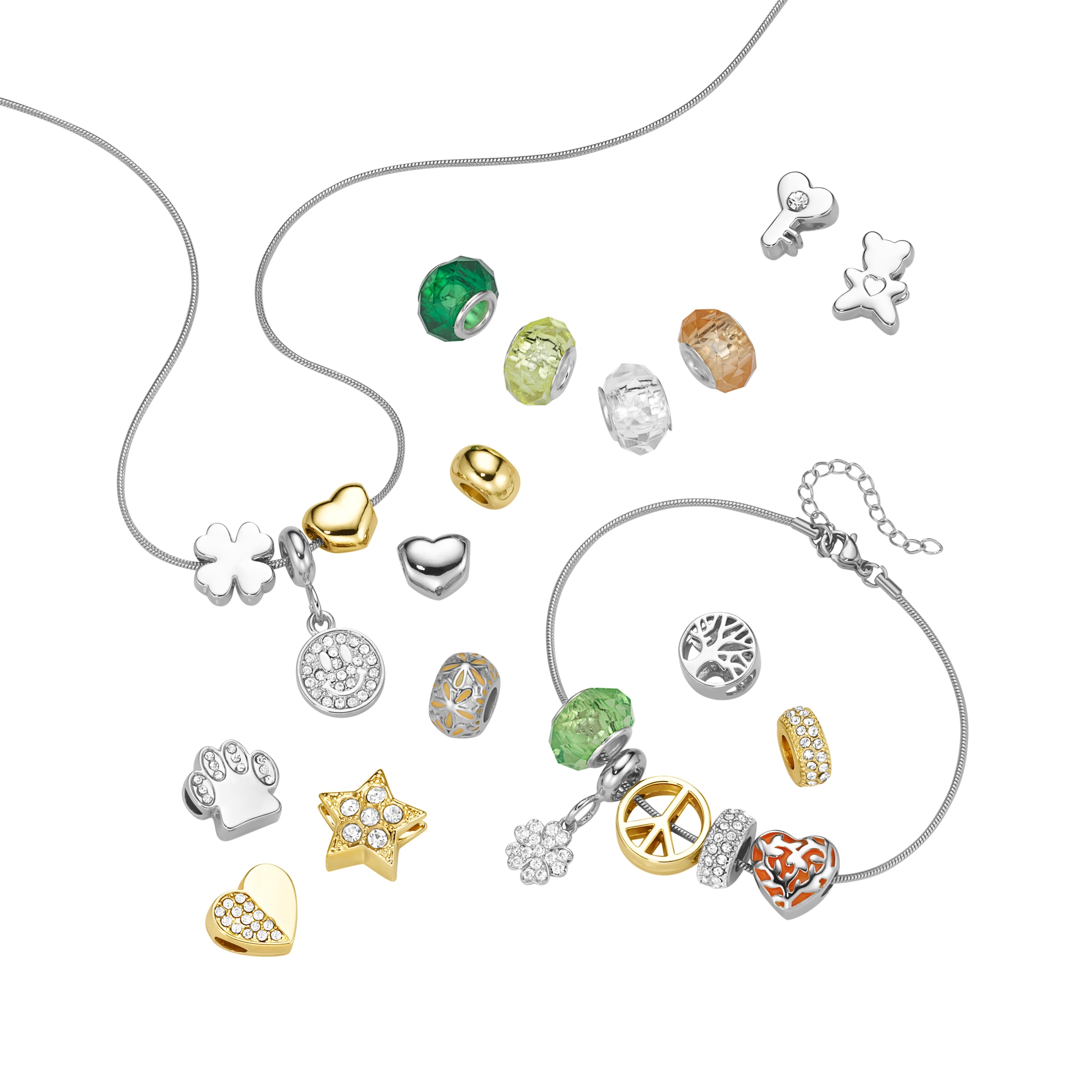 Smart Jewel Schmuckset »Adventskalender Schmuck silber- und goldfarbig, Metall«