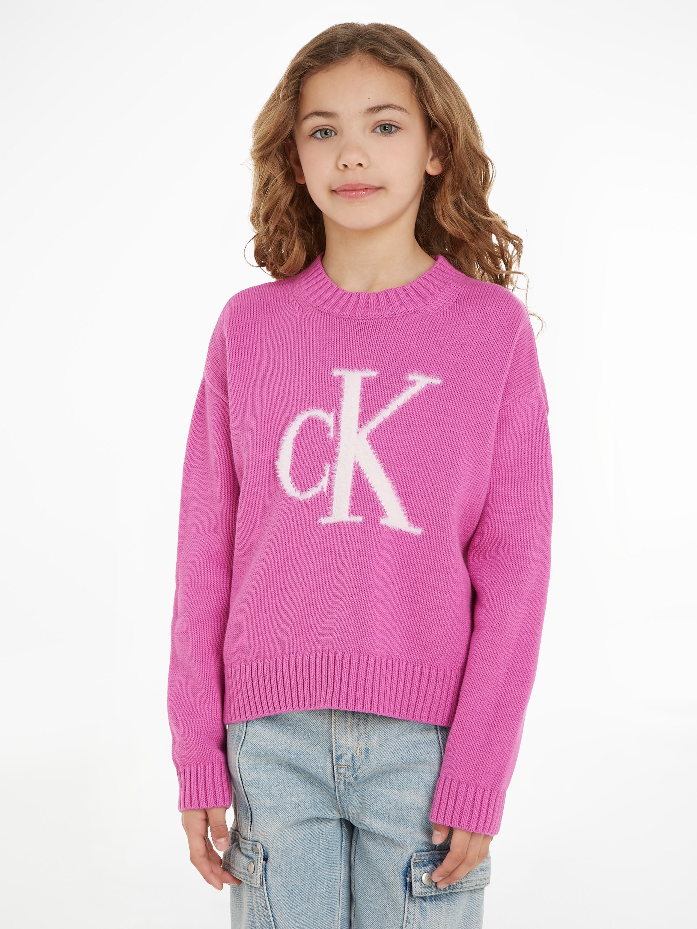 Calvin Klein Jeans Rundhalspullover »FLUFFY MONOGRAM SWEATER«