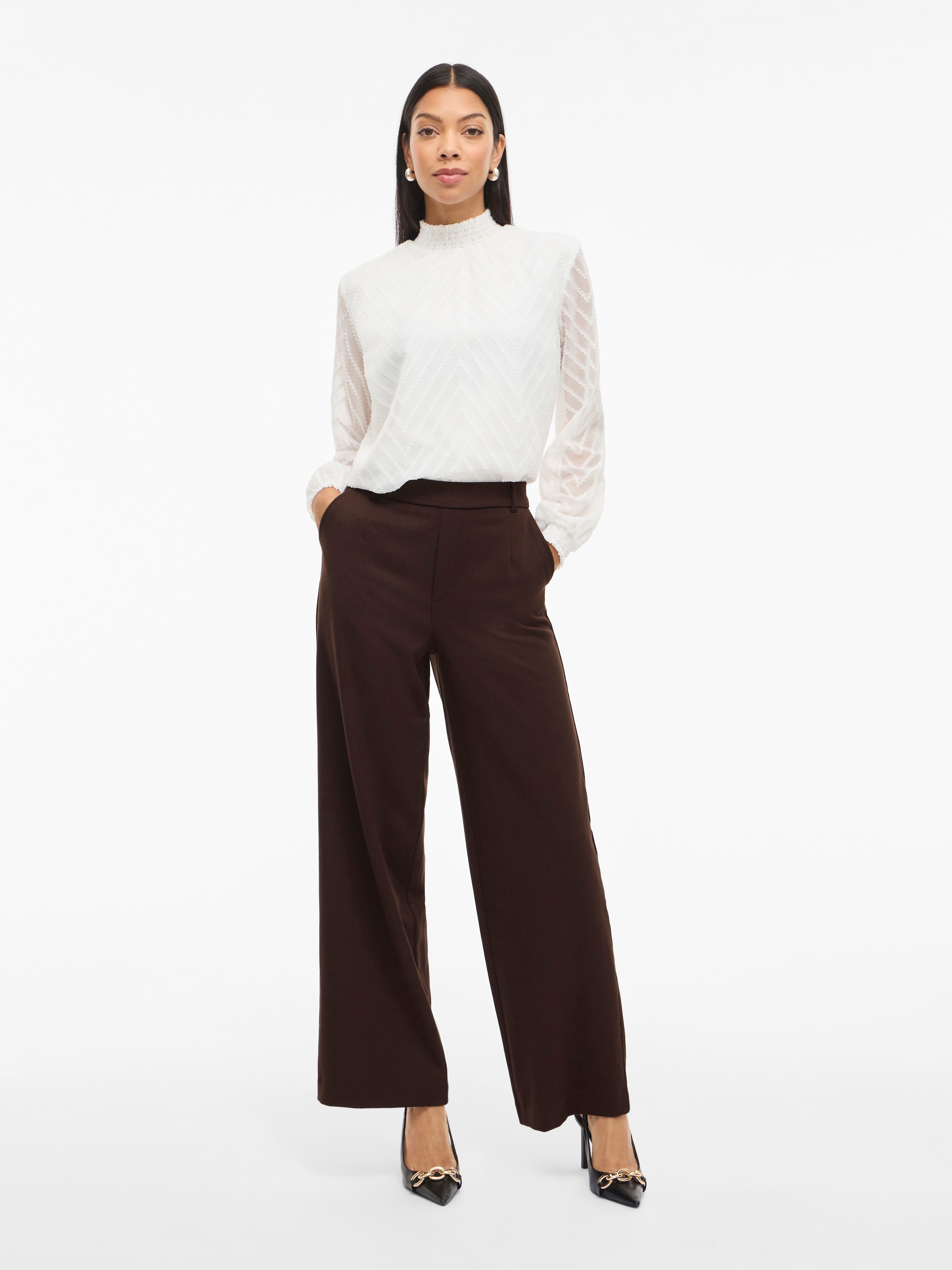 Vila Anzughose »VIVARONE HW WIDE PANT - NOOS«  Materialmix, slim fit