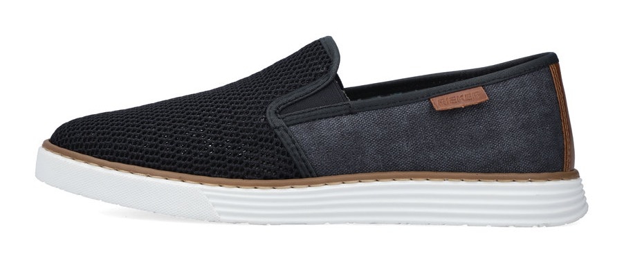 Rieker Slip-On Sneaker, Casual Slipper, Freizeitschuh mit gemustertem Innenfutter