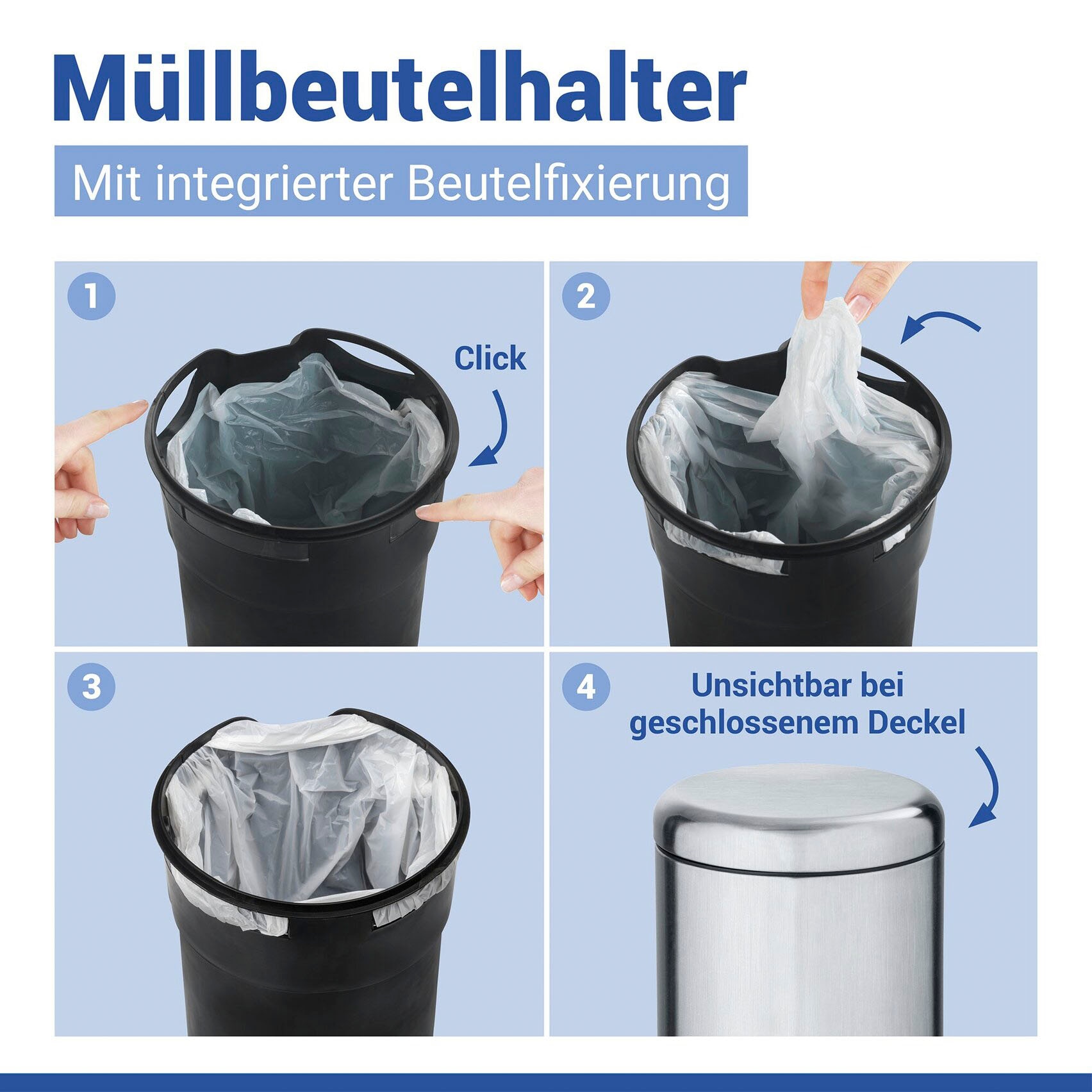 WENKO Kosmetikeimer »Leman« 5 Liter, BxTxH: 21x28x24 cm