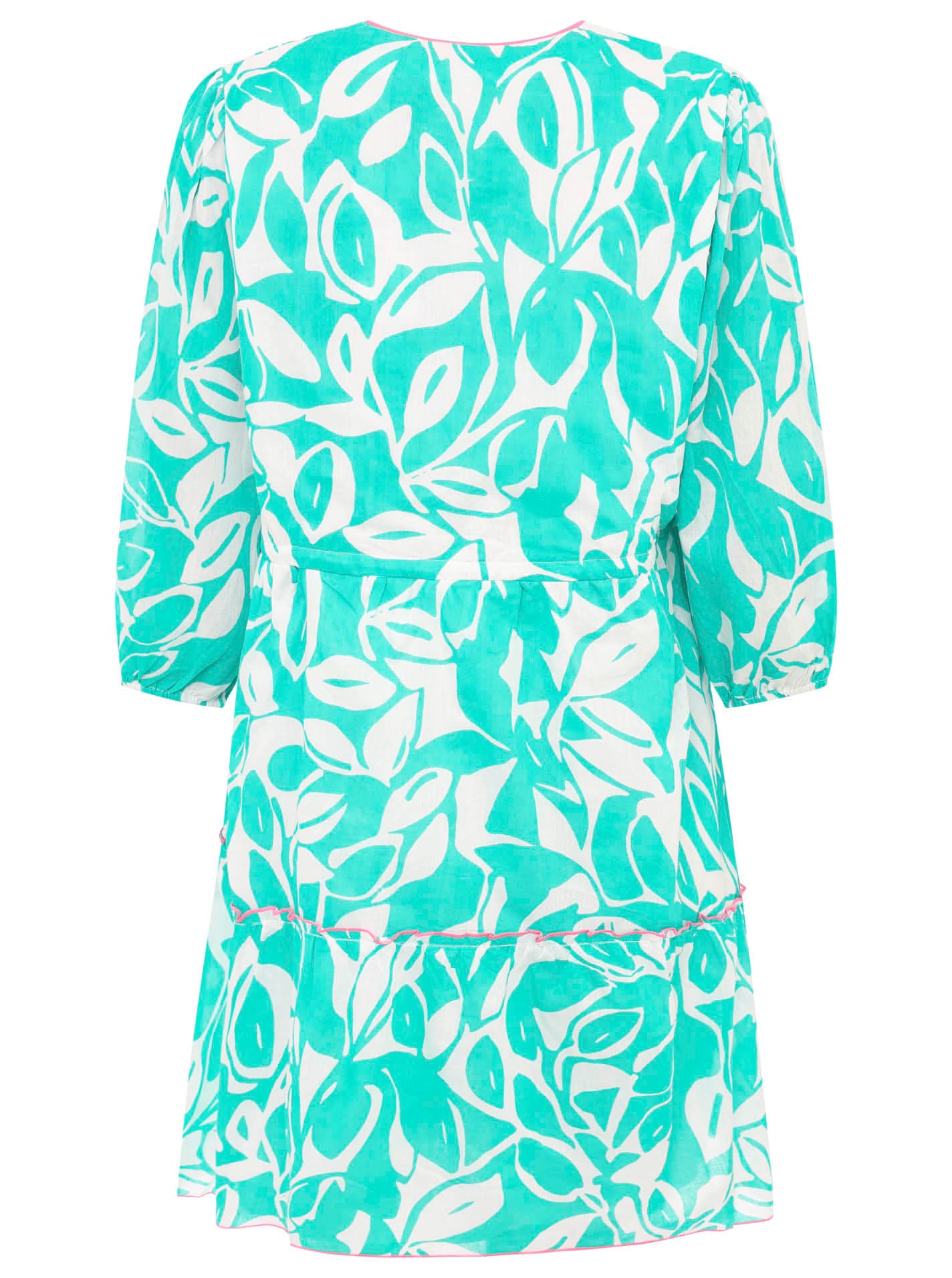 Zwillingsherz Sommerkleid »"Blätter Zweifarbig"«, mit Tasseln und kontrastfarbigen Details