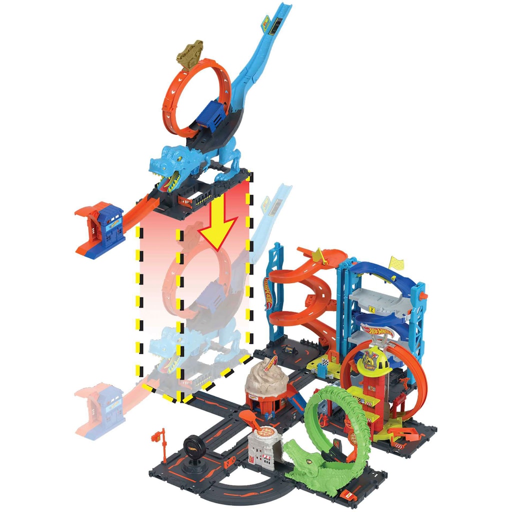 Hot Wheels Spiel-Parkgarage »City Trackset T-Rex Looping inkl. Auto«