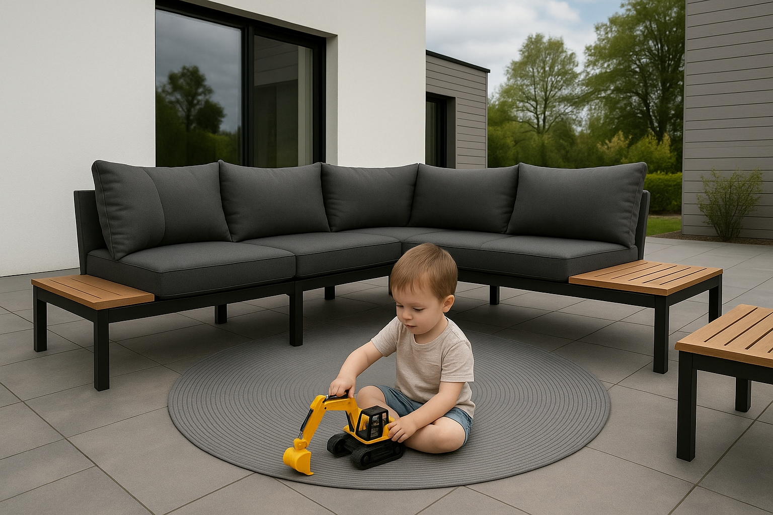ASTRA Teppich »Paris«, rund, 8 mm Höhe, In- und Outdoor geeignet, Aussenbereich, Wohnzimmer