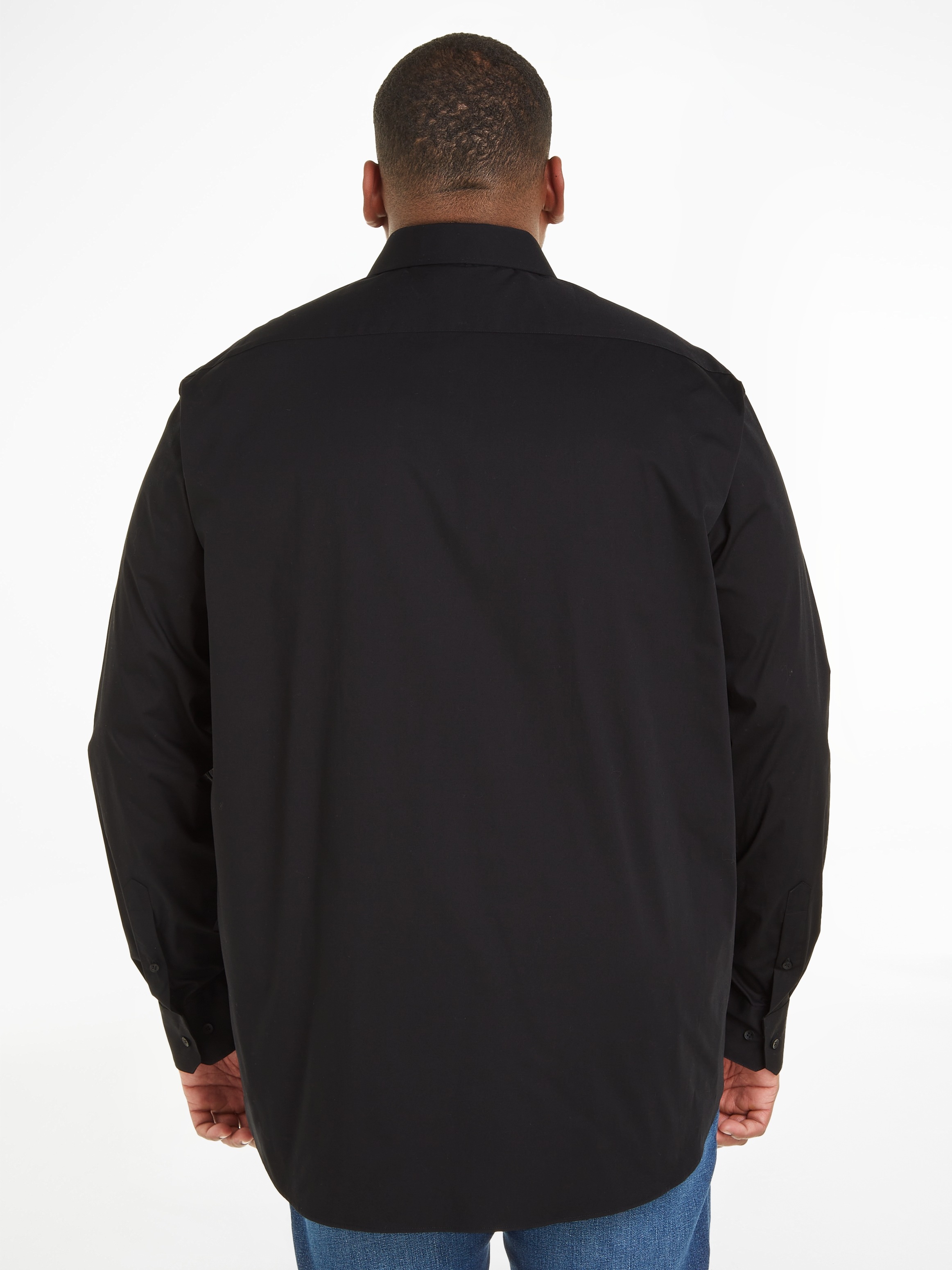 Calvin Klein Big&Tall Langarmhemd »BT_STRETCH POPLIN SLIM SHIRT«, in großen Größen mit durchgehender Knopfleiste