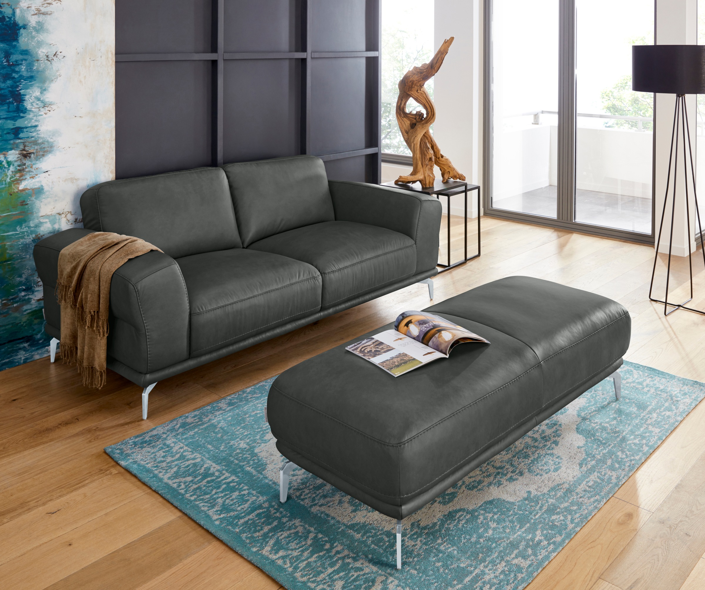 W.SCHILLIG 2-Sitzer »montanaa«, mit Metallfüßen in Silber matt, Breite 192 cm