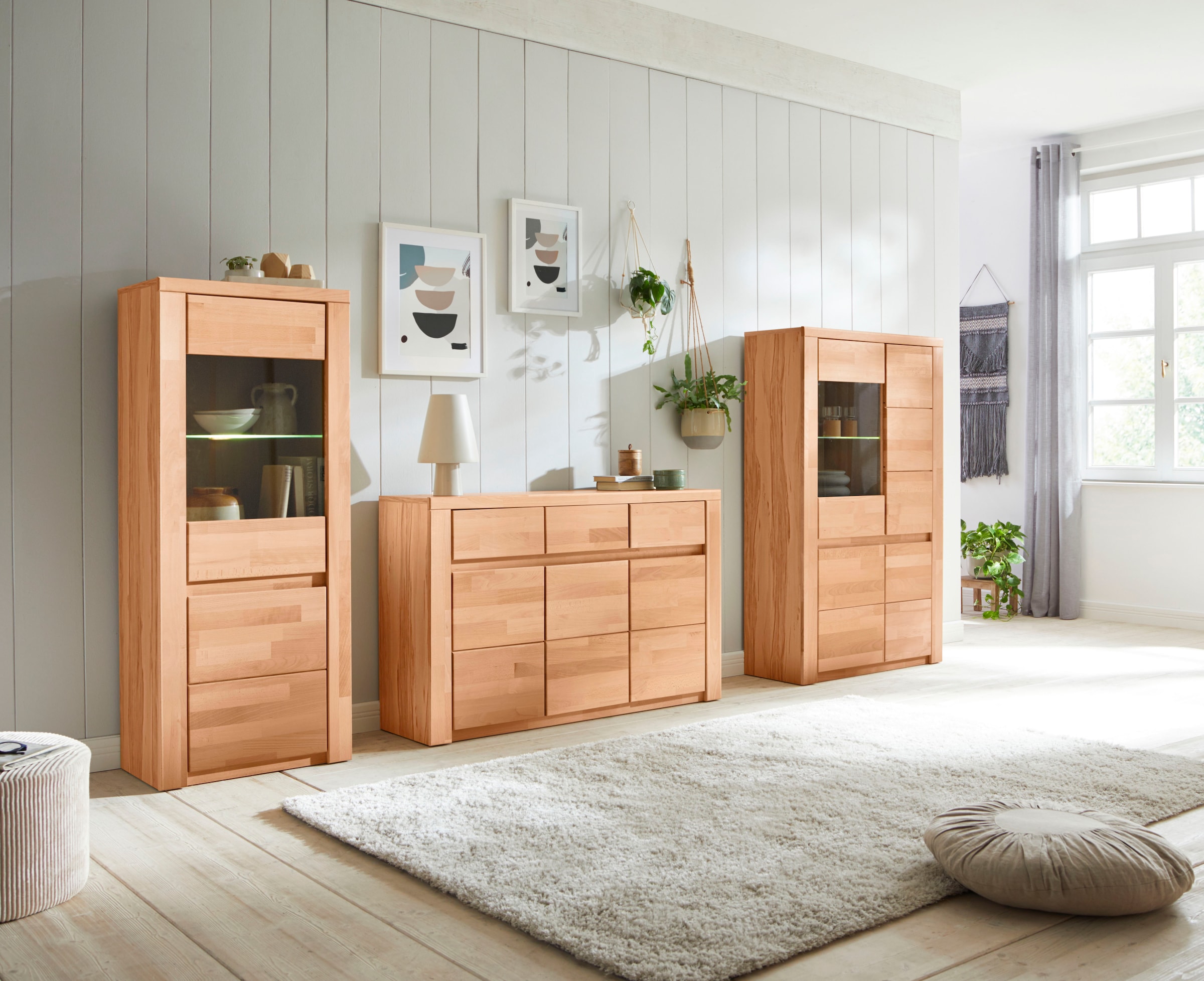 Home affaire Vitrine »Burani«, grifflose Optik