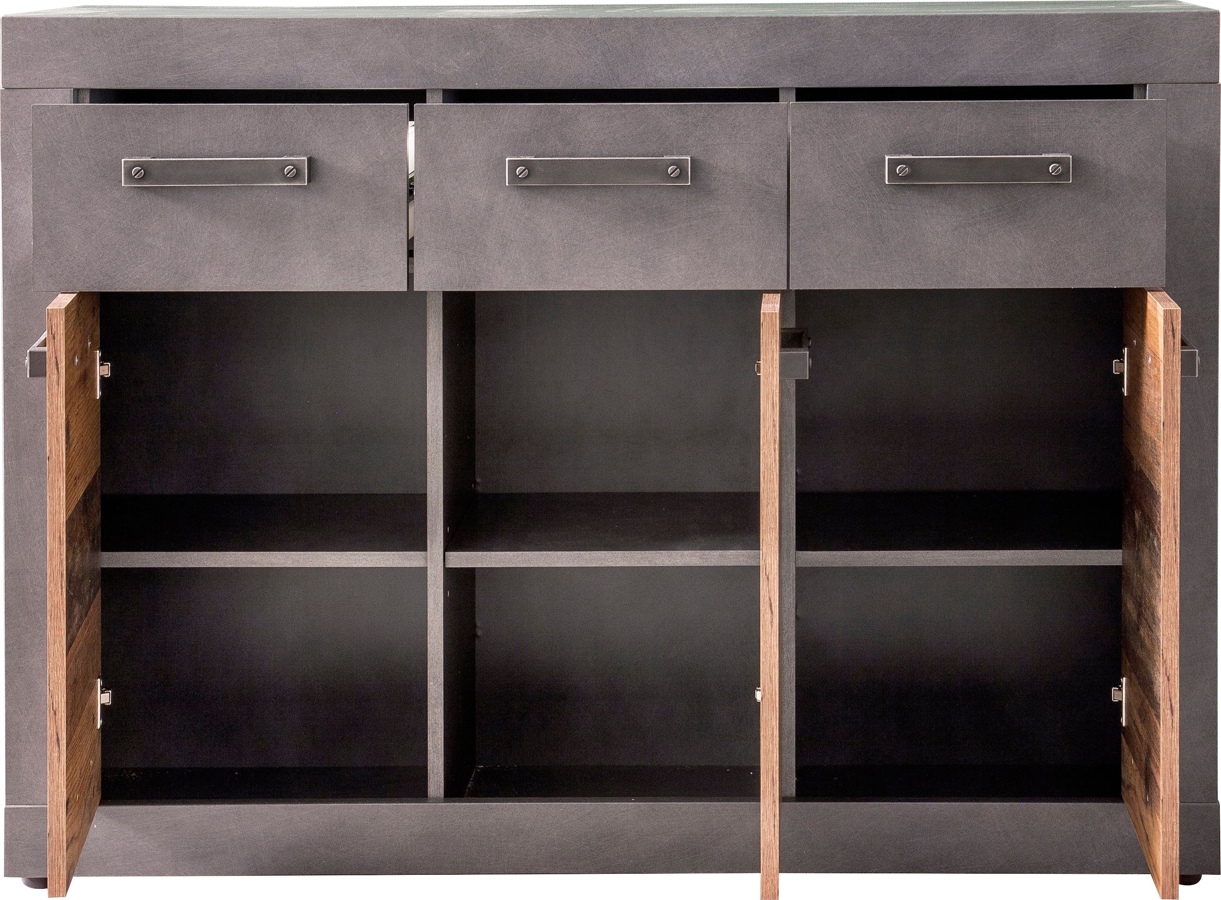 Home affaire Kommode »Ilana« Kommode mit 3 Türen & 3 Schubladen - (B/T/H) 117/37/86 cm