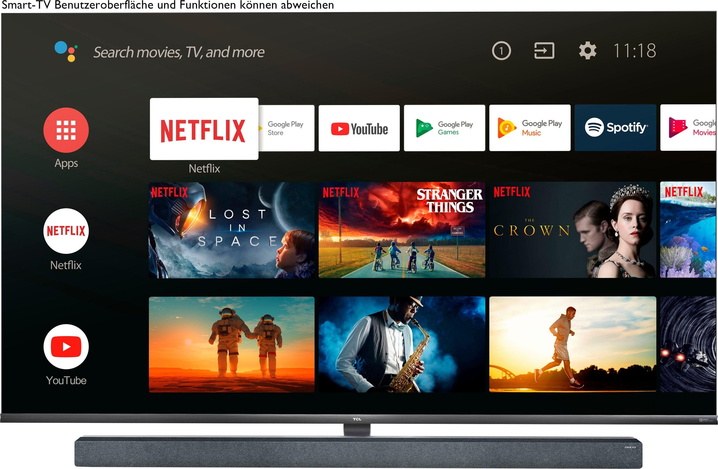 TCL QLED-Fernseher »65X10X1«, 4K Ultra HD, Smart-TV, Mini LED, Android TV, 4K HDR Premium 1500, 100Hz Motion Clarity