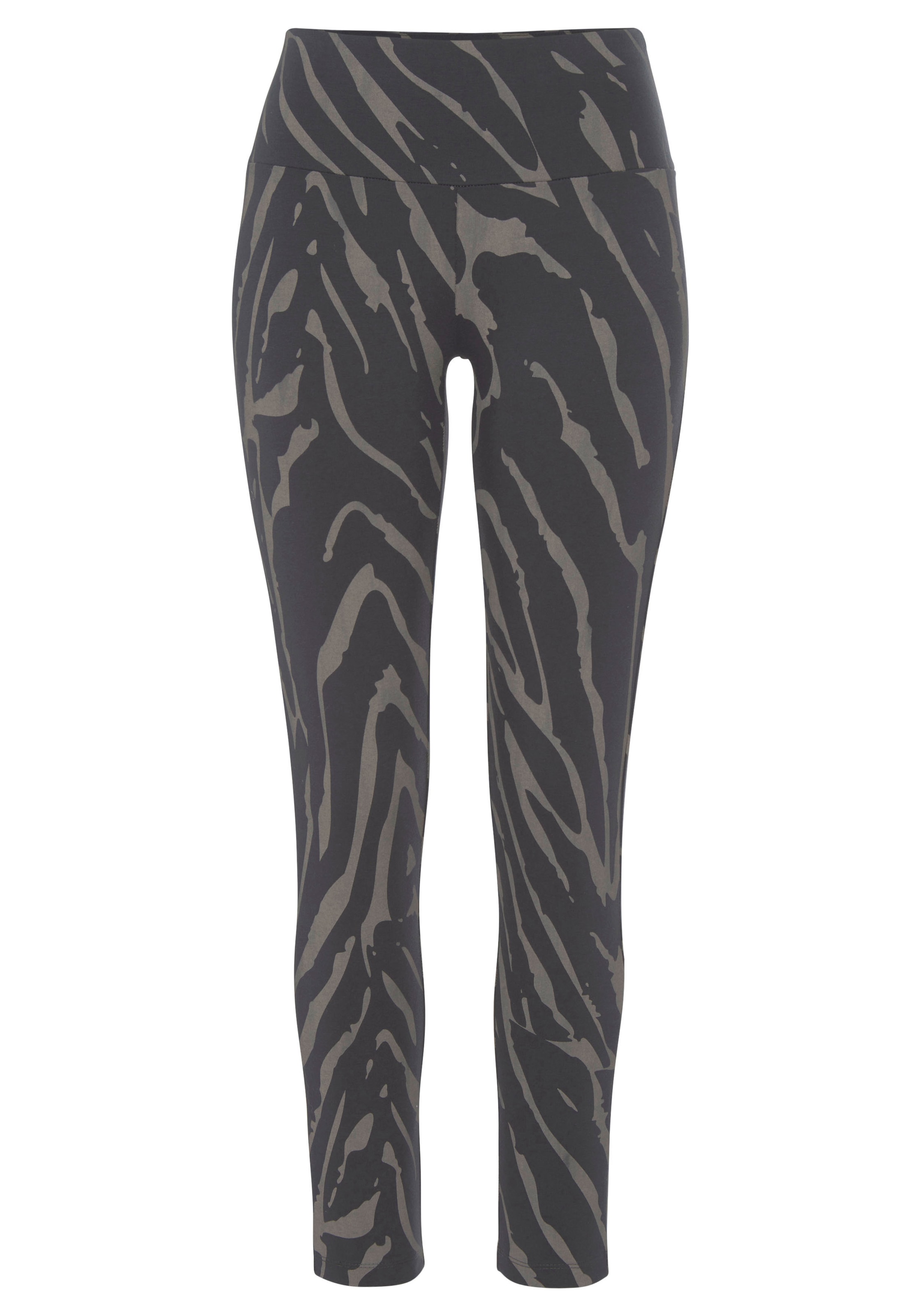 LASCANA Leggings »-Loungehose«, mit Zebramuster und breitem Bund, Loungewear