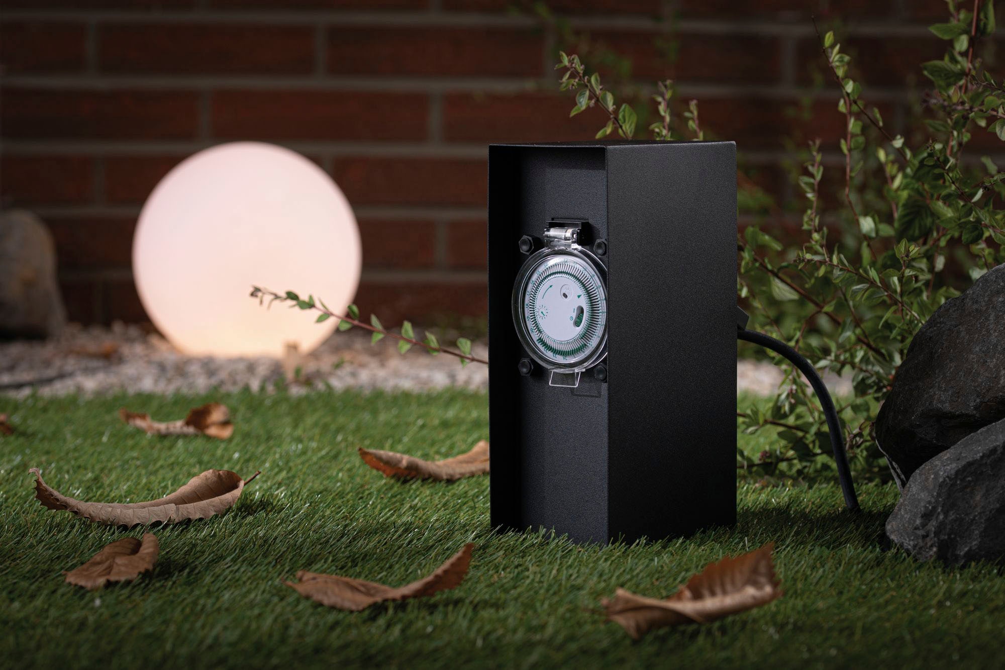 Paulmann Stromverteiler »Outdoor Steckdosensäule Rio« 1 Stk. tlg. eckig, 2-fach, mit Zeitschaltuhr, IP44