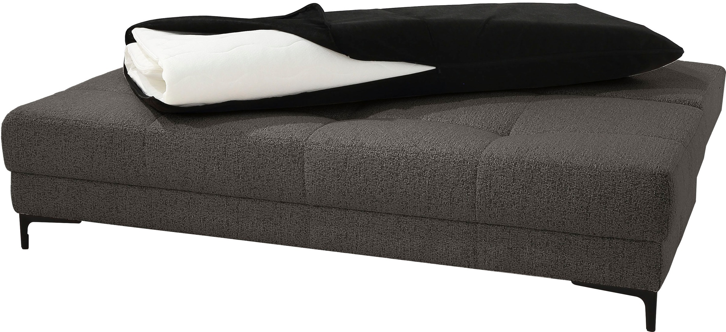 Jockenhöfer Gruppe Schlafsofa »Felix, B: 205 cm, Liegefl. 155x201 cm, Dauerschlafsofa, inkl. Topper« inklusive Bettfunktion und Bettkasten, Federkernpolsterung