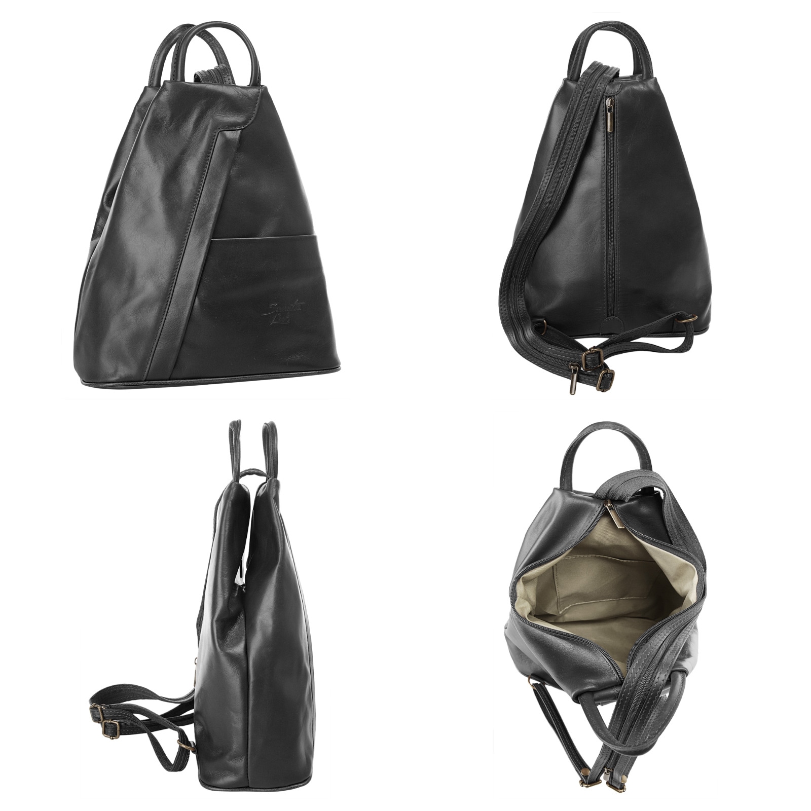 Samantha Look Cityrucksack, echt Leder, Made in Italy