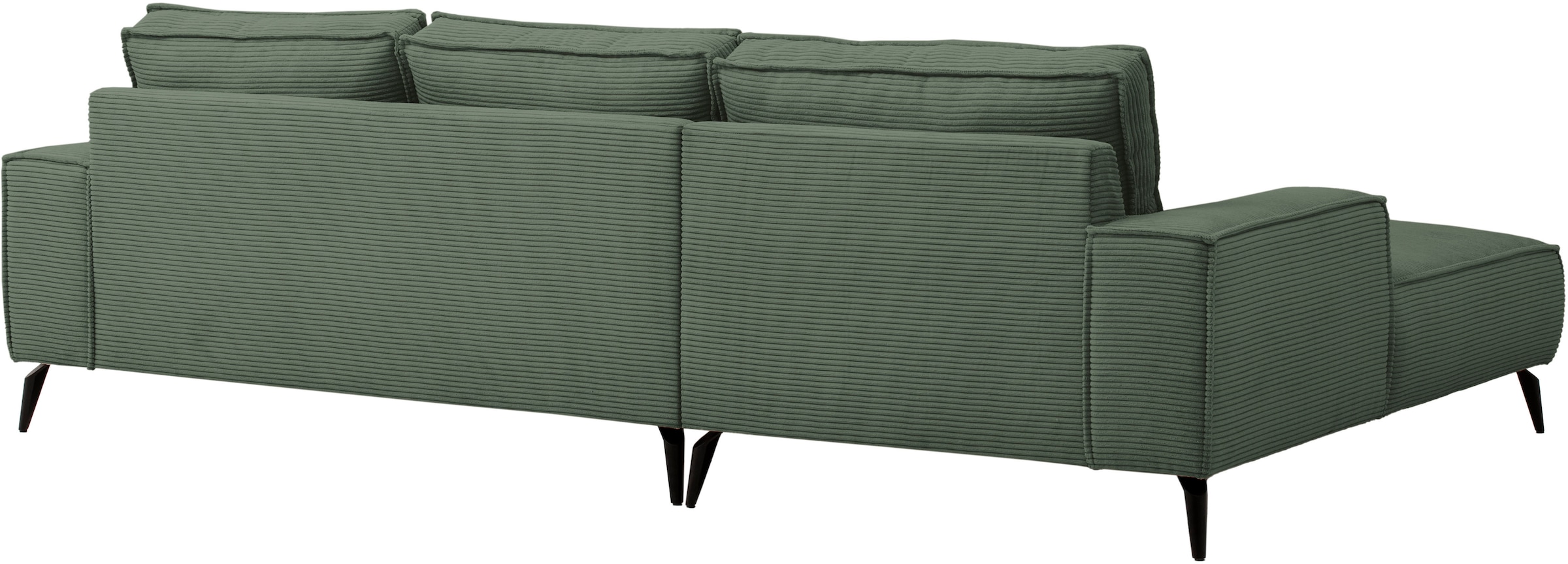 andas Ecksofa »TVINNU, L-Form in Cord, Sofa«, wahlweise Recamiere rechts/links, schwarze Füße, bequemer Sitzkomfort