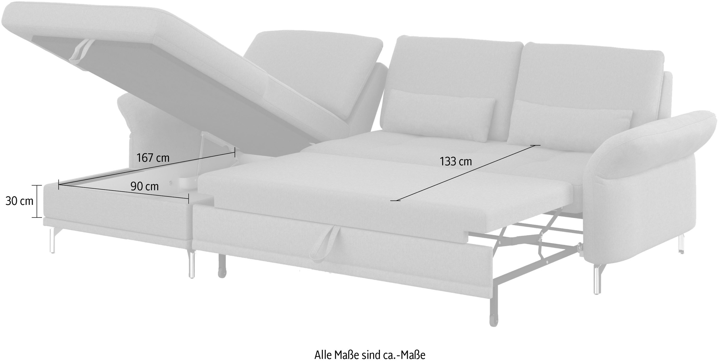 INOSIGN Ecksofa »Palm Beach L-Form«, Federkern, mit Sitztiefenverstellung, wahlweise mit Bettfunktion