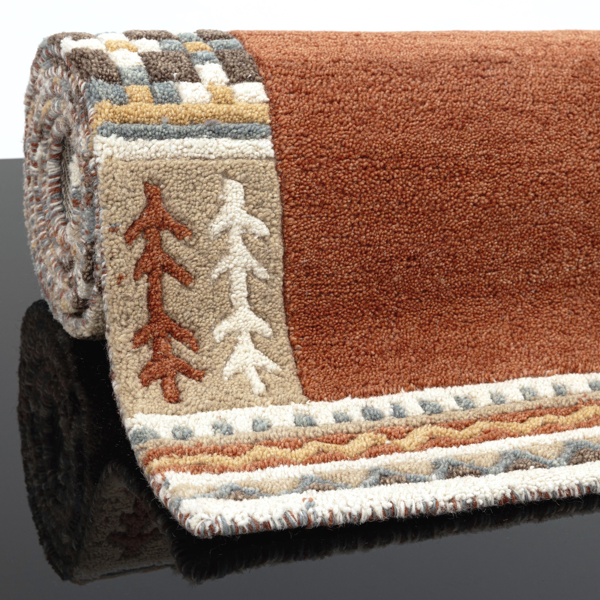 THEKO Läufer »Nuno, reine Wolle,  Handgefertigt, mit Bordüre« rechteckig 14 mm Höhe handgetuftet, Brücke, Wohnzimmer, Schlafzimmer, Esszimmer