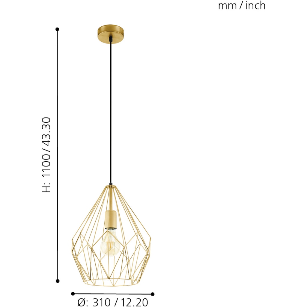 EGLO Pendelleuchte »CARLTON«, 1 flammig-flammig