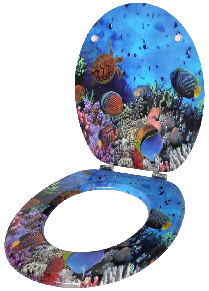 Sanilo Badaccessoire-Set »Ocean« bestehend aus WC-Sitz, Badteppich, Stöpsel, Seifenspender, WC-Bürste