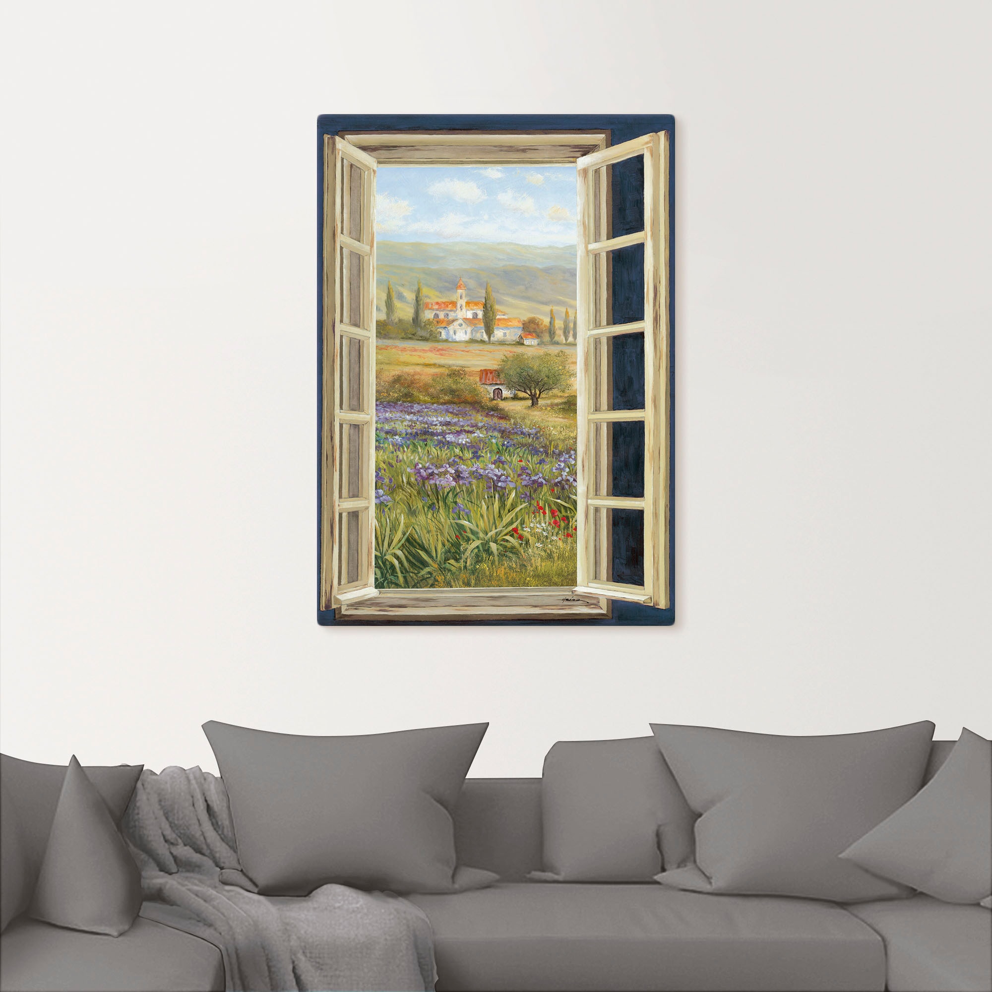 Artland Wandbild »Provence Fensterblick«, Bilder oder von in als bestellen Leinwandbild, bequem Wandaufkleber Größen versch. (1 Europa, St.), Poster