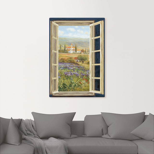 Artland Wandbild »Provence Fensterblick«, Bilder von Europa, (1 St.), als  Leinwandbild, Wandaufkleber oder Poster in versch. Größen bequem bestellen