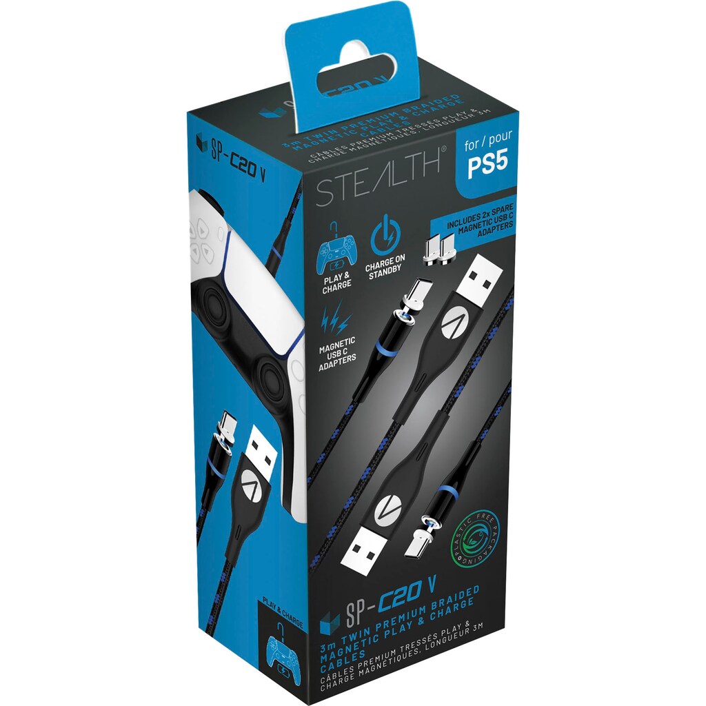 Stealth USB-Kabel »PS5 Twin Play & Charge Kabel - magnetisch (2x 3m USB-C)«, USB-C, 300 cm