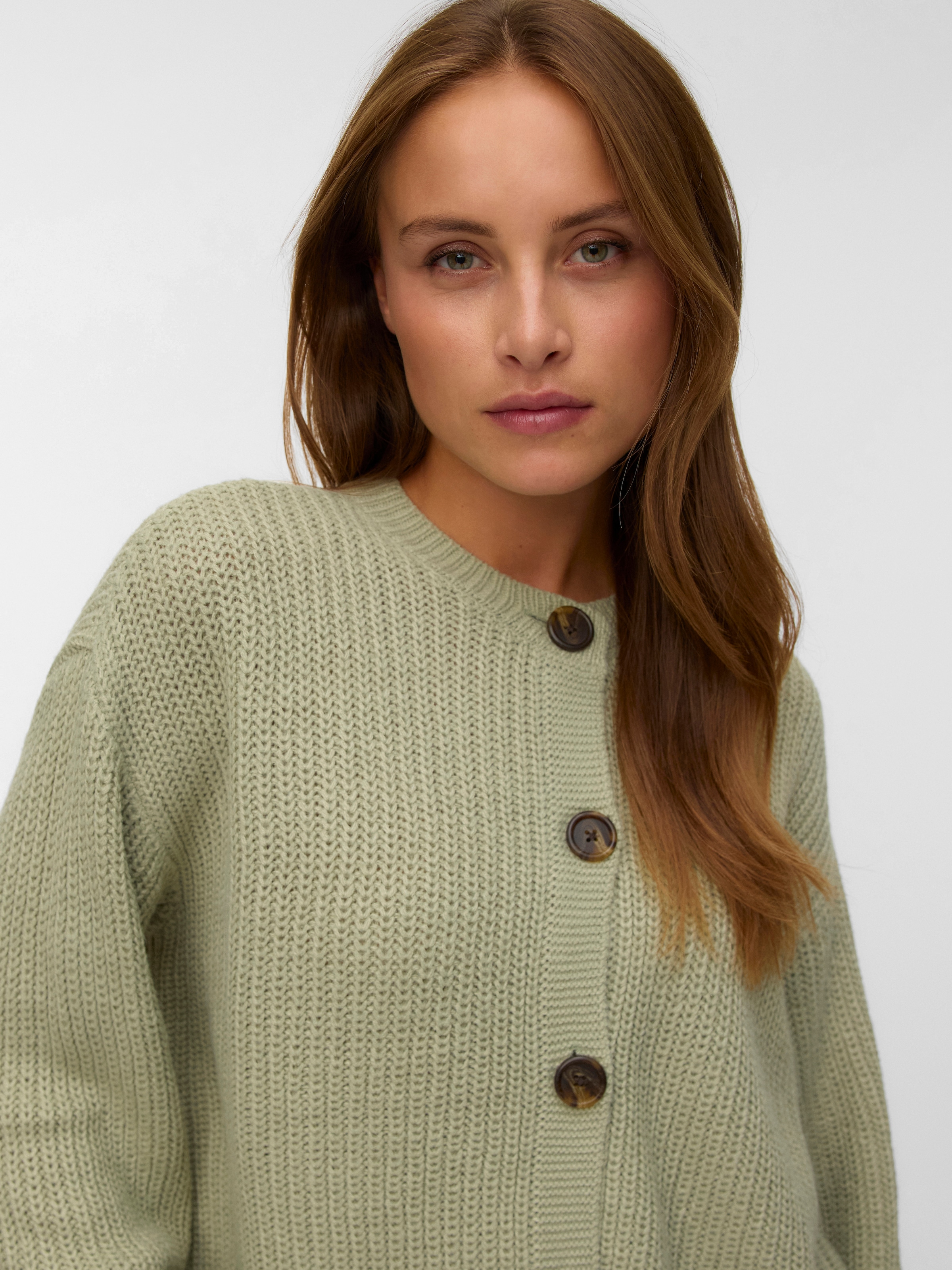 Vero Moda Strickjacke »VMLEA LS O-NECK CARDIGAN NOOS« Kunstfaser, loose fit