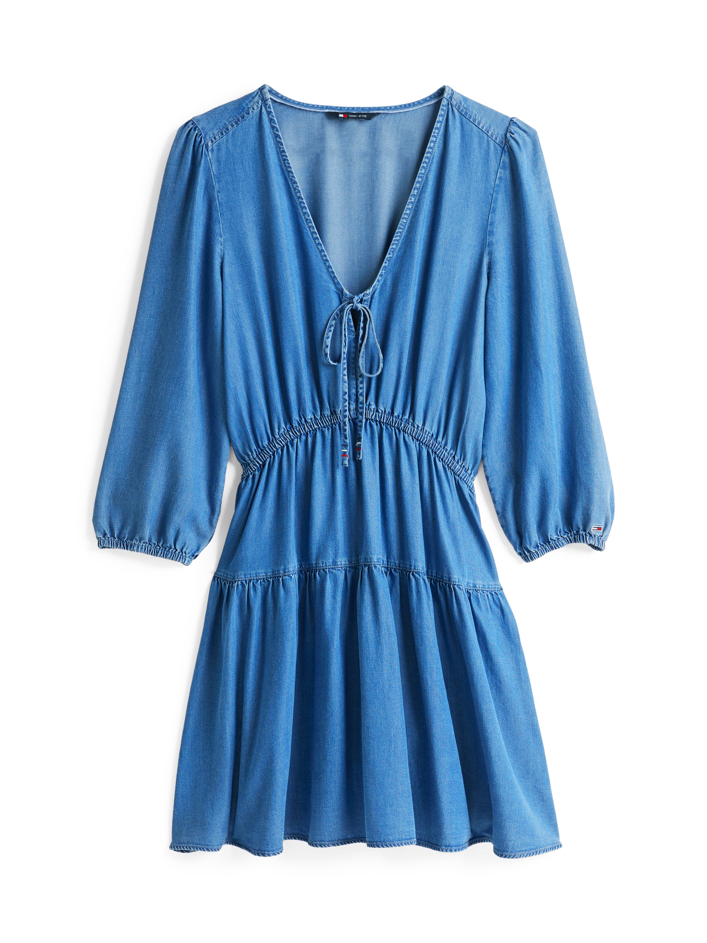 Tommy Jeans Blusenkleid »TJW CHAMBRAY MINI DRESS EXT«, mit Volant, in Mini-Länge