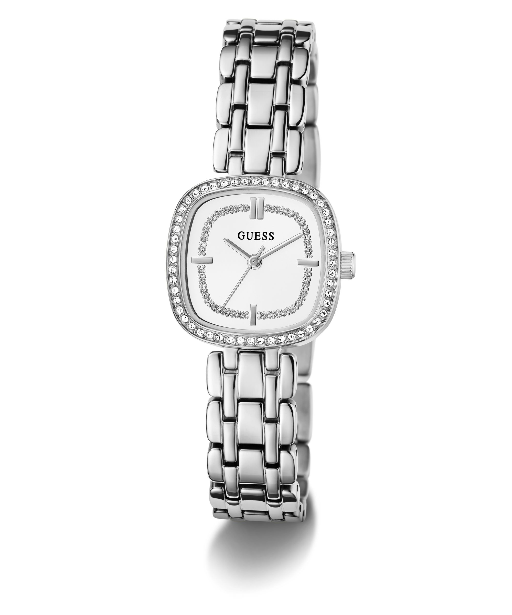 Guess Quarzuhr »HAZEL« Armbanduhr, Damenuhr, Edelstahlarmband, analog