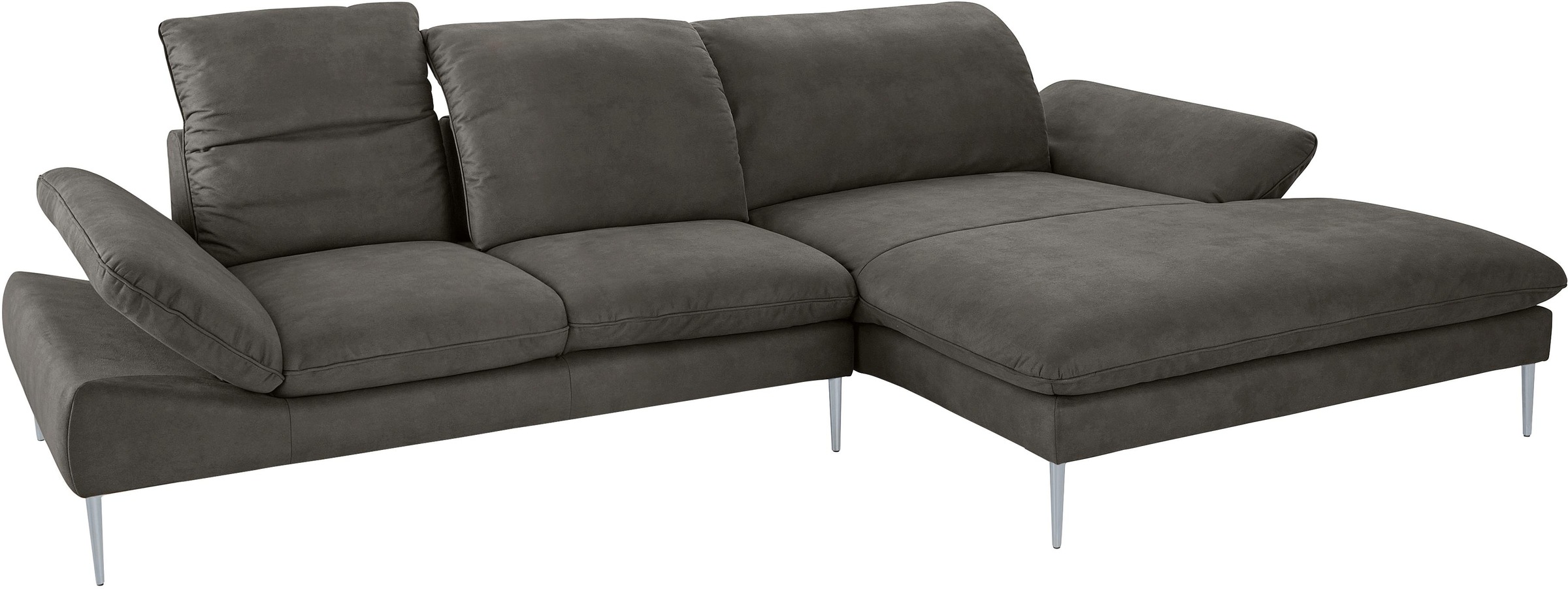 W.SCHILLIG Ecksofa »enjoy&MORE, Designsofa, bequem, zeitlos und elegant, L-Form«, mit Sitztiefenverstellung, Füße silber matt, Breite 340 cm