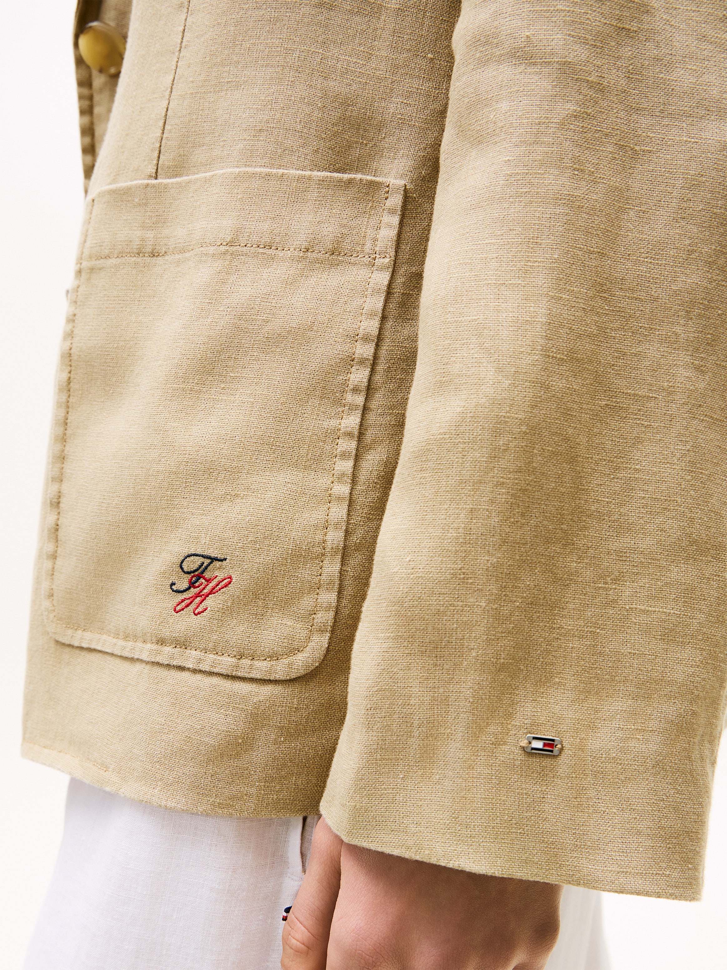 Tommy Hilfiger Kurzblazer »NEW ESS LINEN REG SB BLAZER« mit aufgesetzten Taschen