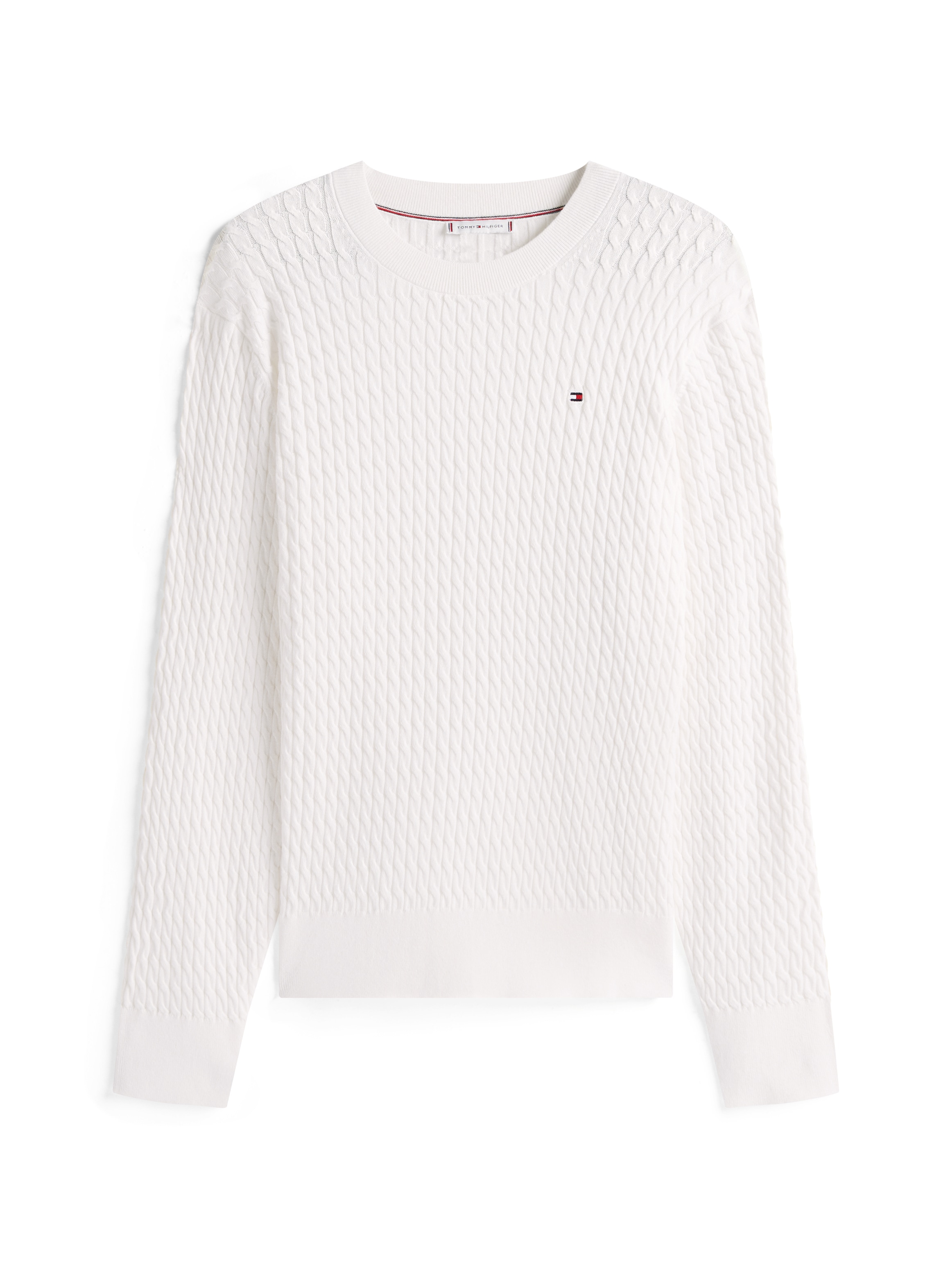 Tommy Hilfiger Curve Strickpullover »CRV CO CABLE FINE GG C-NK LS SWT«, in großen Größen, mit Zopfmuster