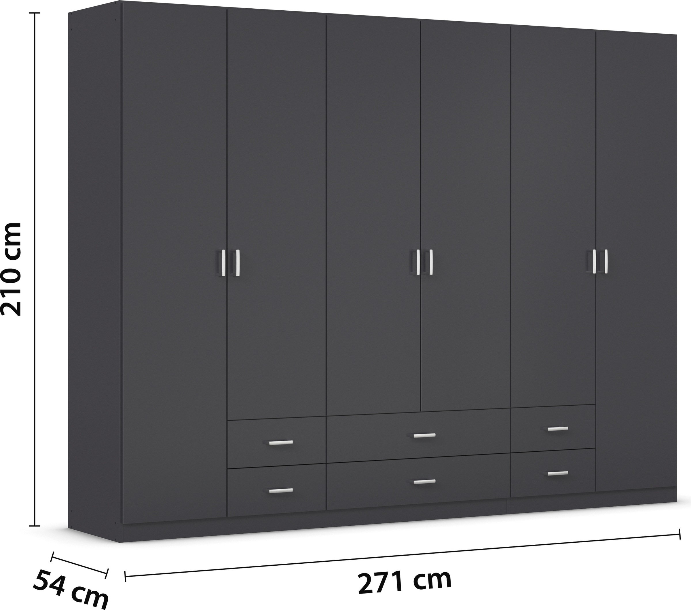 rauch Drehtürenschrank »Kleiderschrank Schrank Garderobe Wäscheschrank GAMMA in 3 Breiten«, mit 6 Schubladen, in schlichtem Design TOPSELLER MADE IN GERMANY